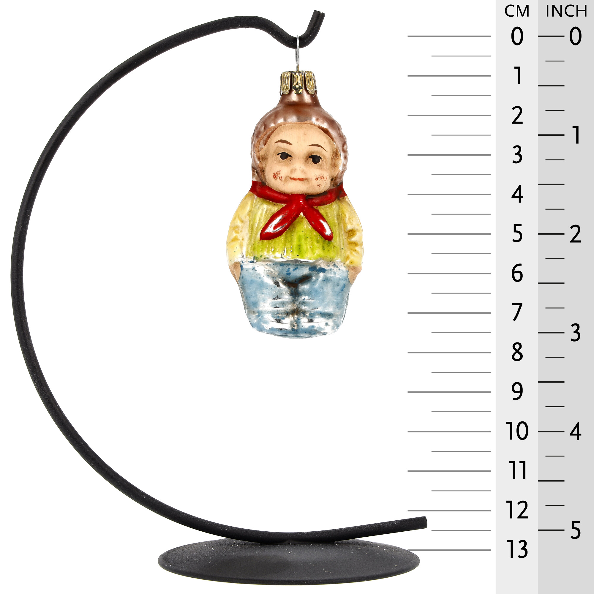 Retro Vintage style Christmas Glass Ornament - Boy with cap