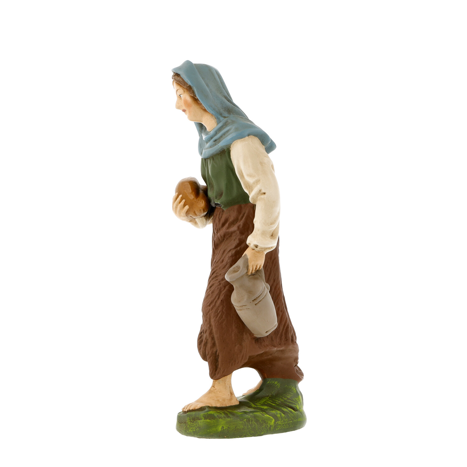 Shepherdess with bread, to 6.75 in. figures - Marolin Papermaché - made in Germany