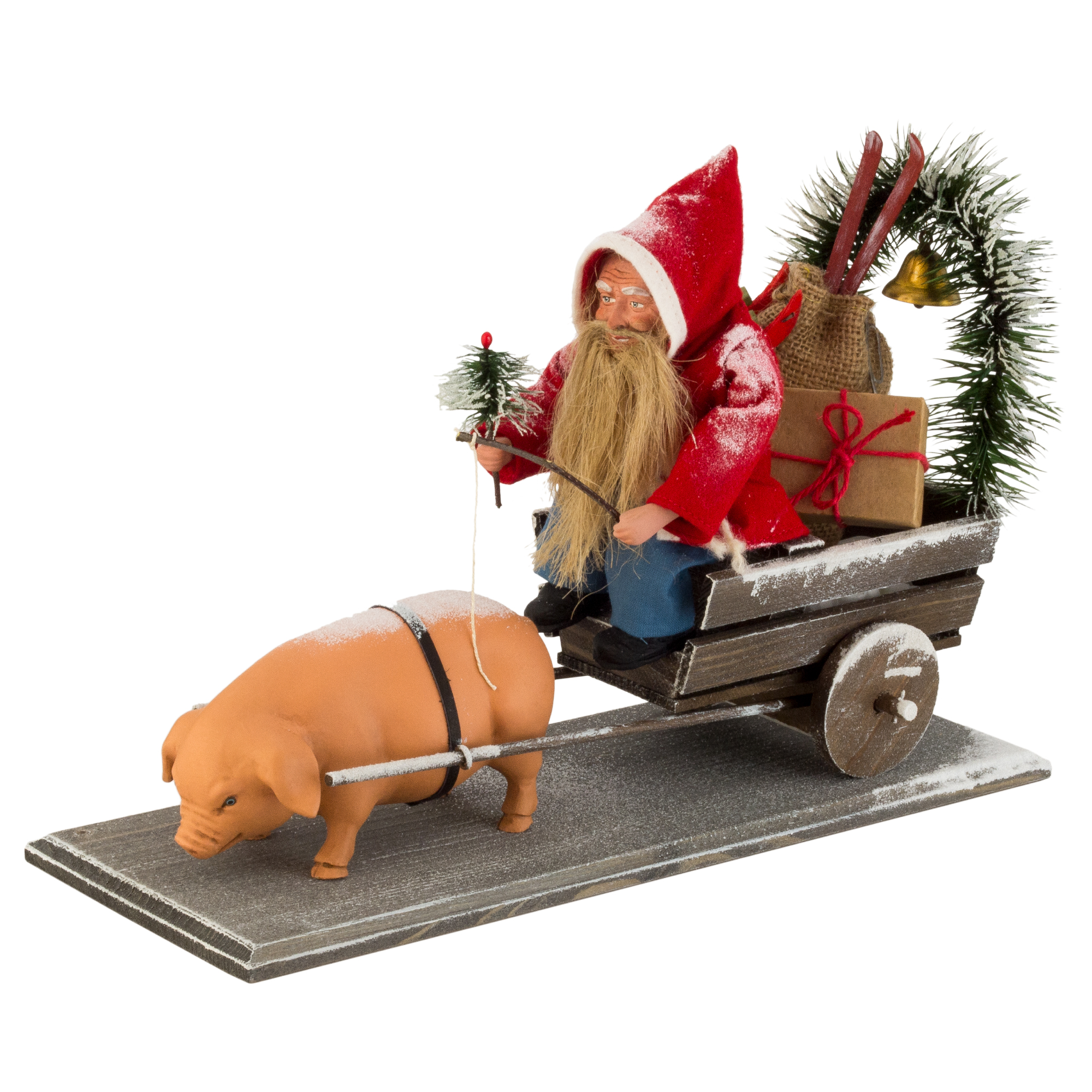 Christmas cart with lucky pig