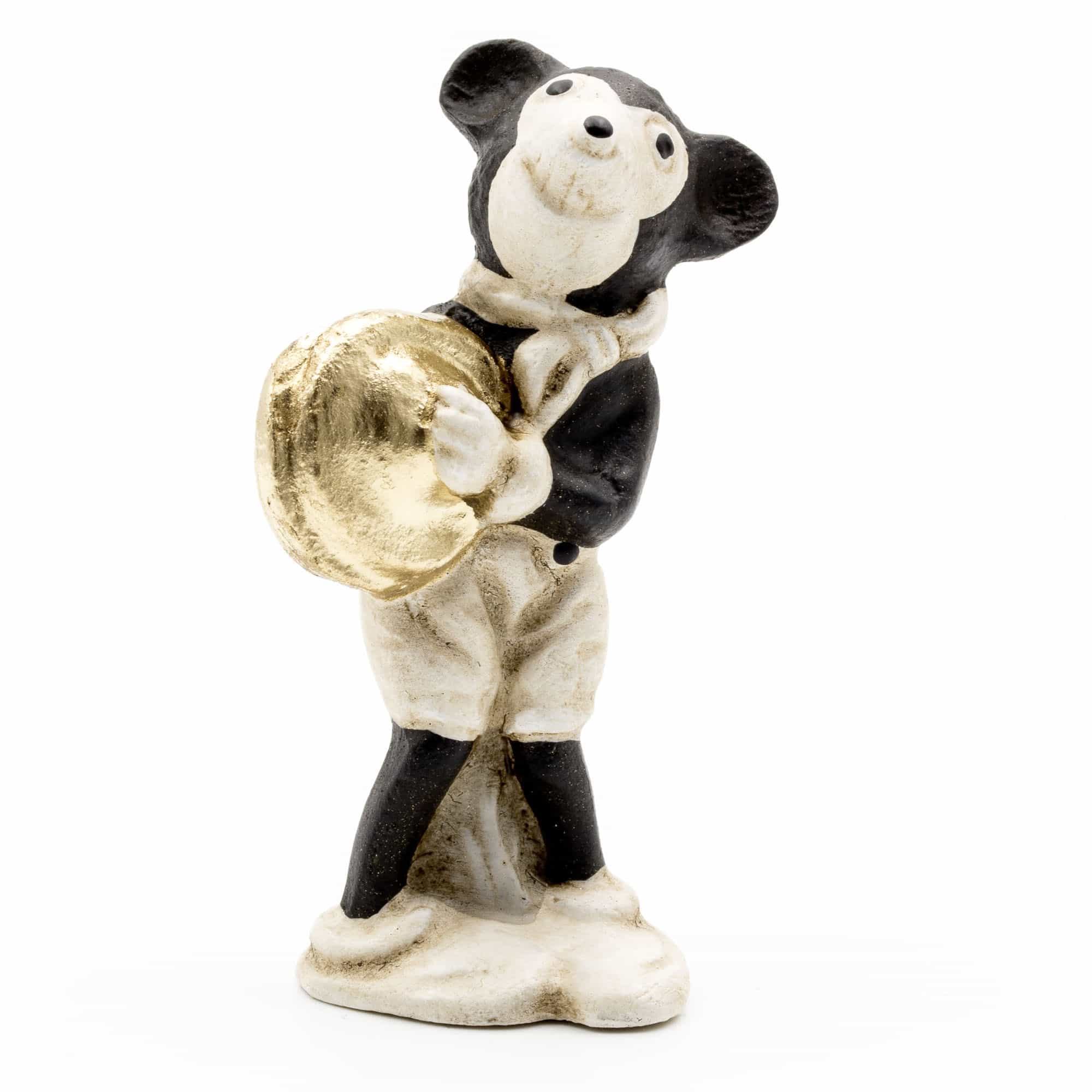 Mice Band, 8 figures in black / white painting, patinated, with gold decoration