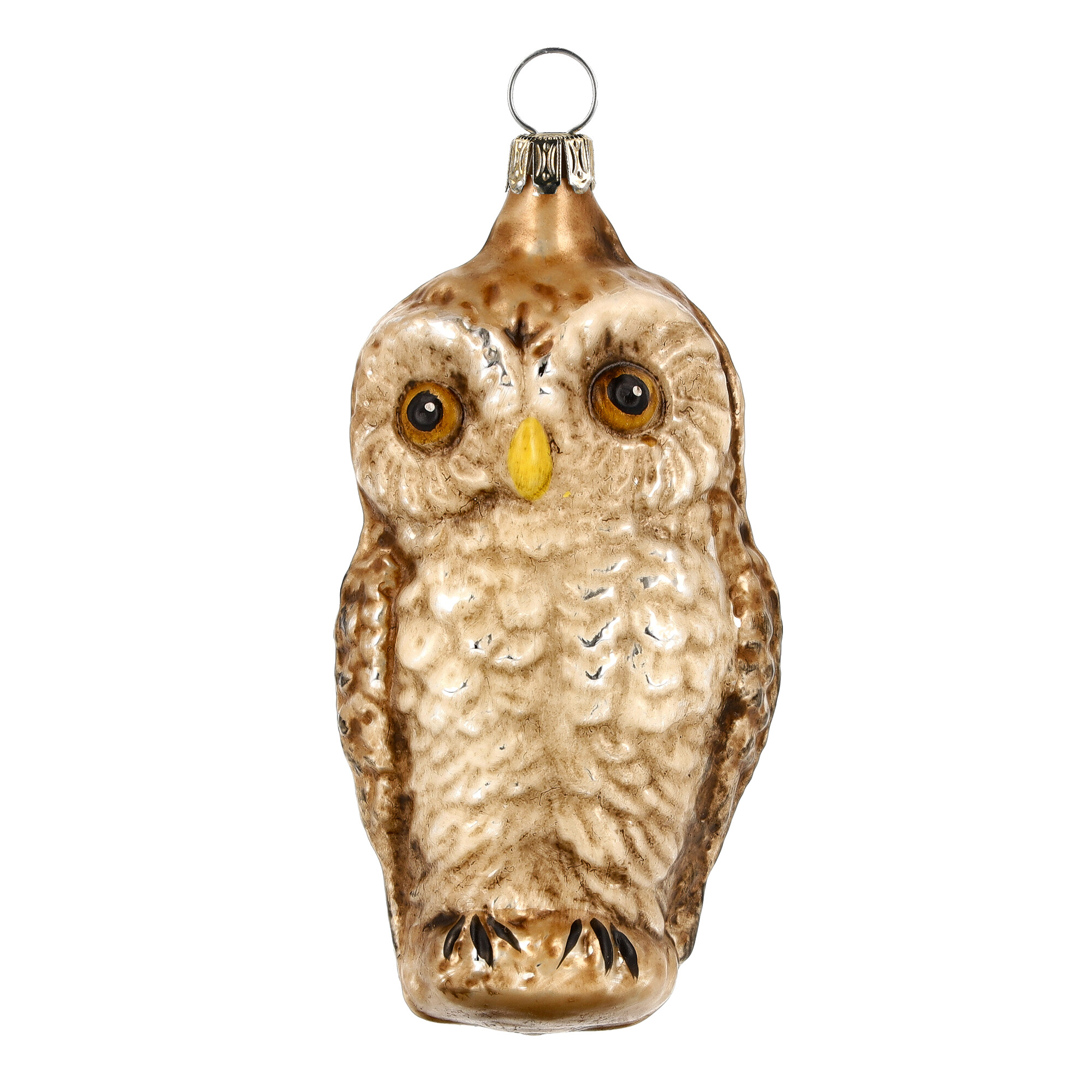Retro Vintage style Christmas Glass Ornament - Owl