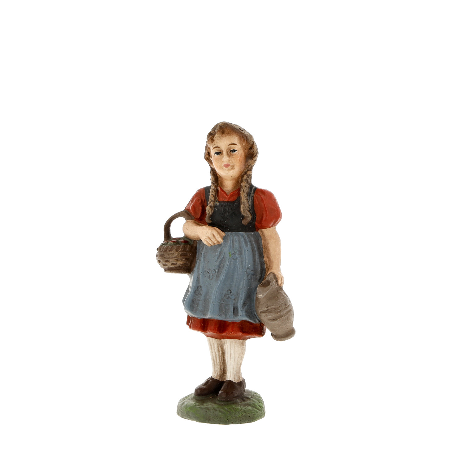 Mädchen mit Korb und Kanne, zu 12cm Marolin Krippenfiguren - made in Germany
