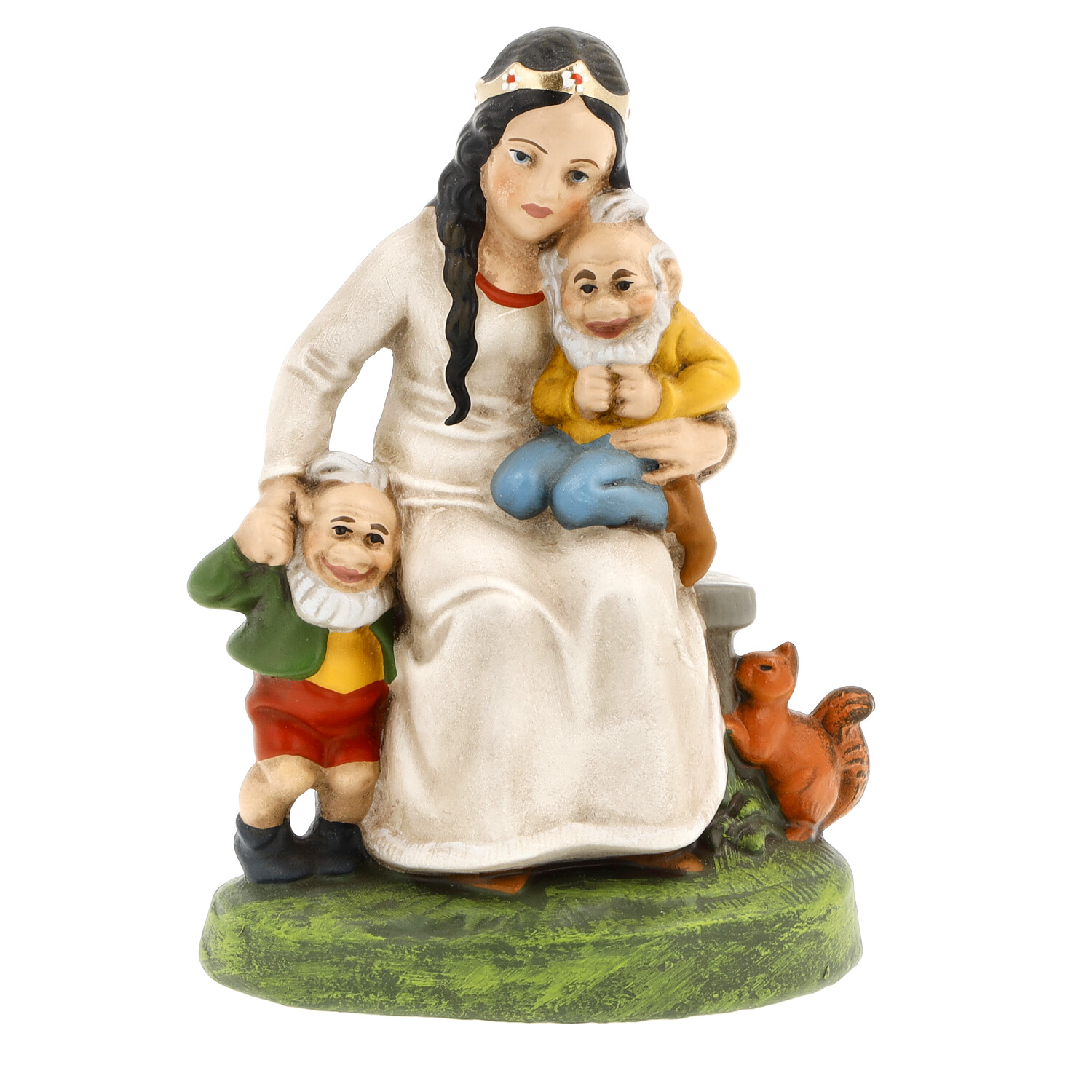 Snow White with dwarfs - Marolin Papermaché figure - Brothers Grimm - made in Germany