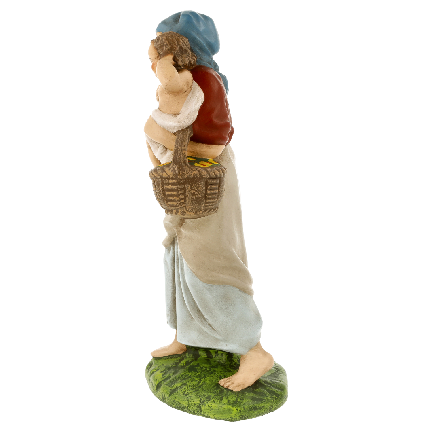 MAROLIN Hirtin mit Kind 21 cm, handbemalt Krippenfigur