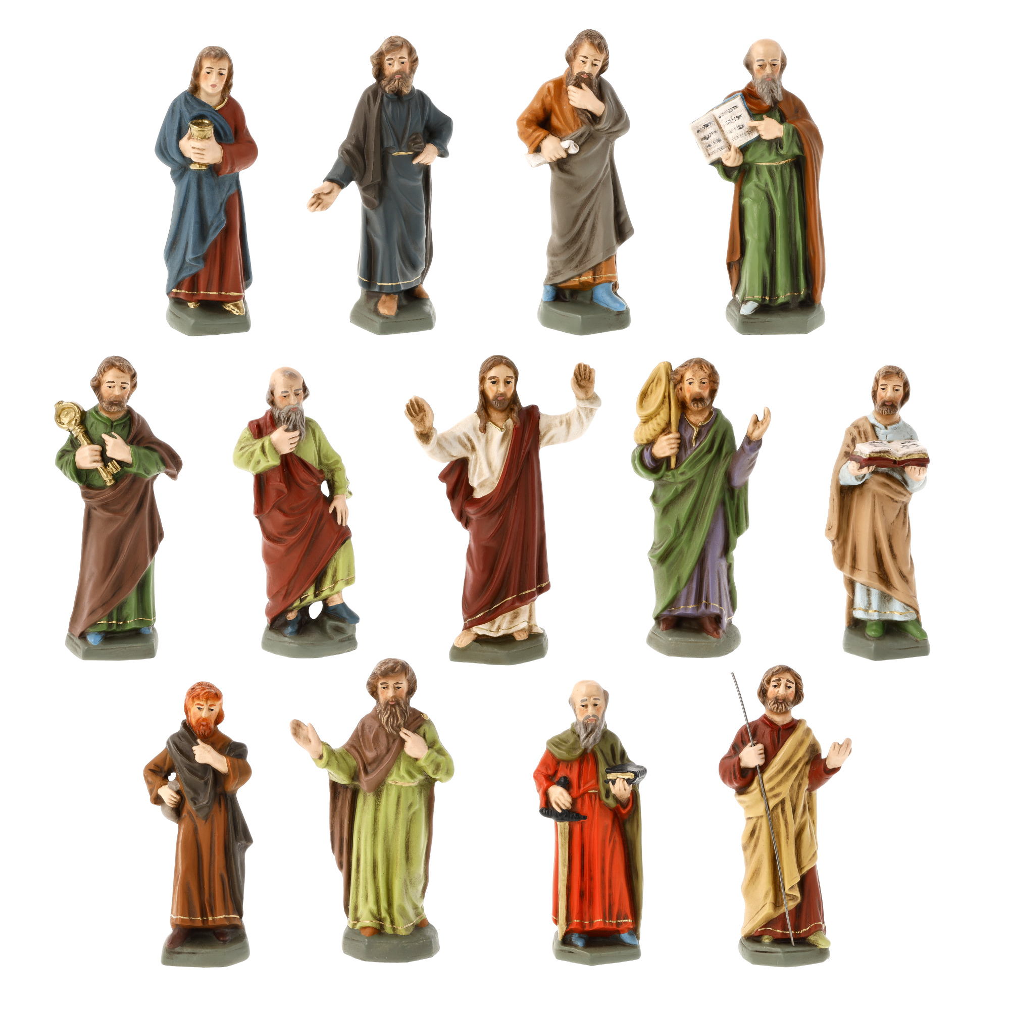 Jesus and his Apostles, 13 figures, to 4.5 in. figures