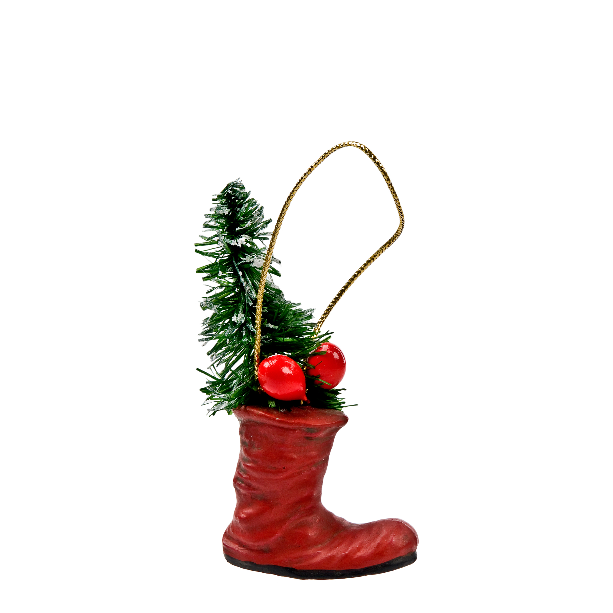 Christmas Tree Ornament *Boot with tree*, red