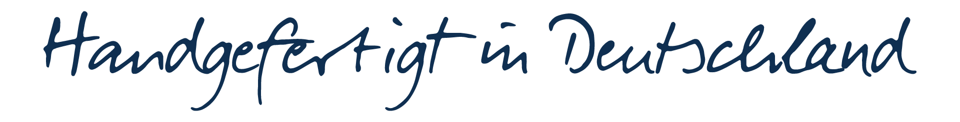 Grafik mit Schriftzug Handgefertigt in Deutschland als Produkt-Badge für Manufakturqualität