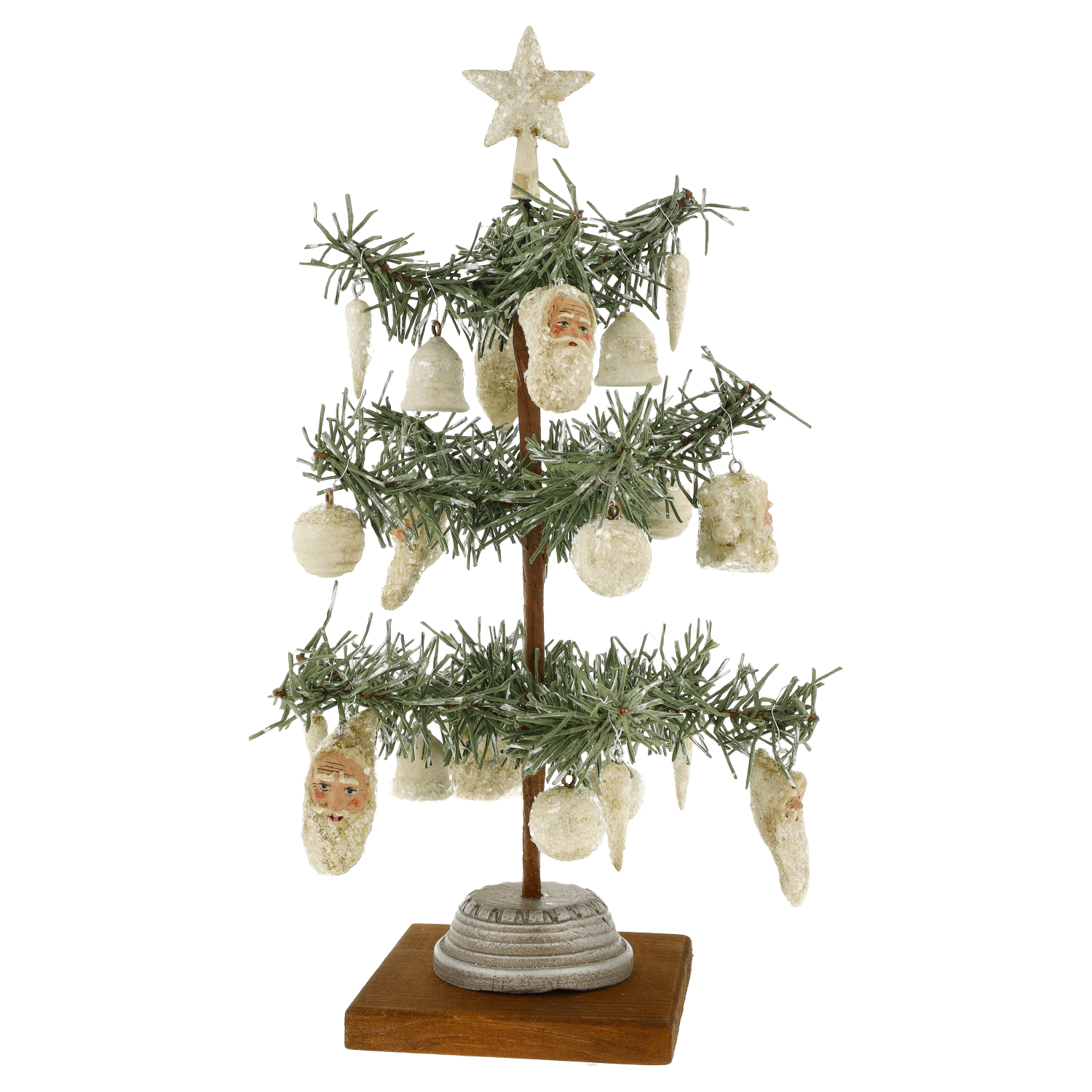 Mini-Kunstbaum mit Vintage-Schmuck und Stern