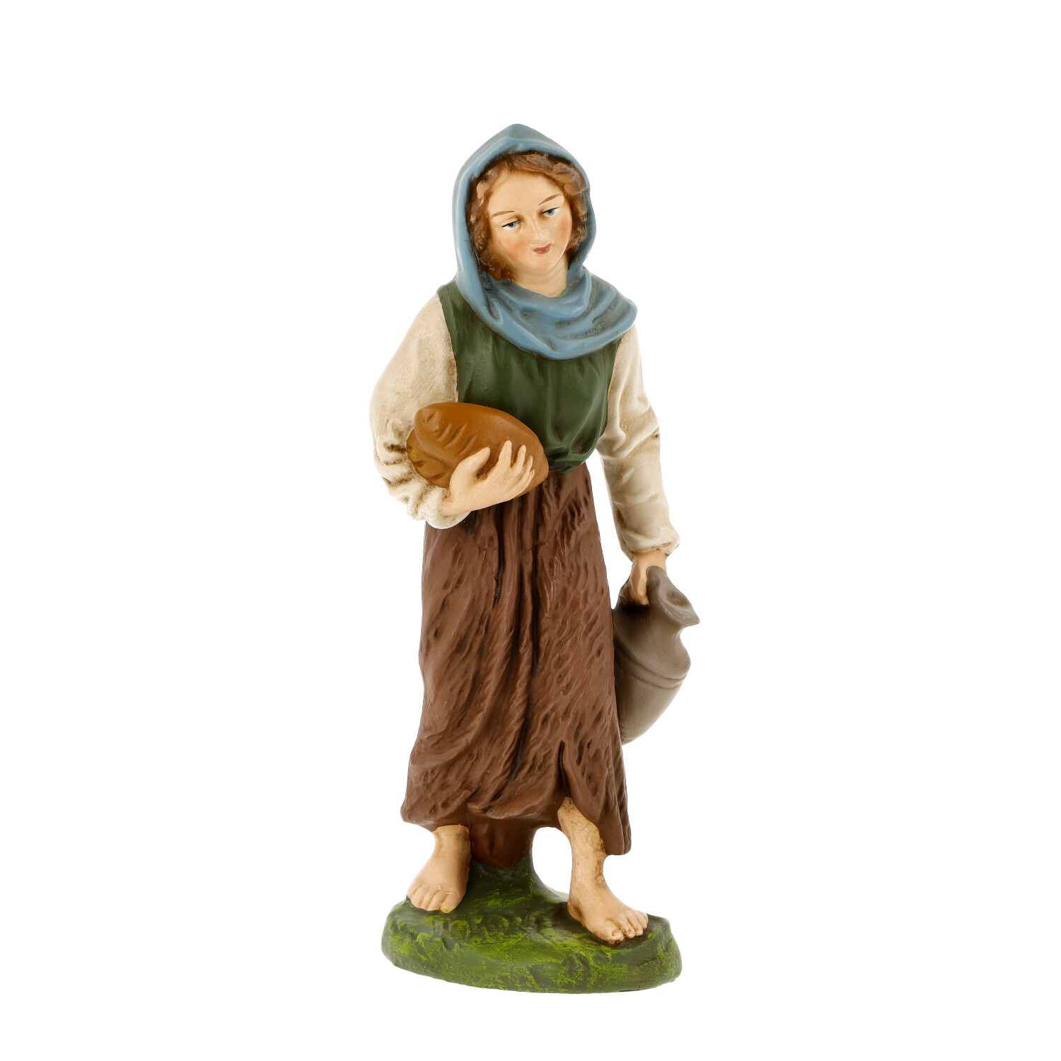 Shepherdess with bread, to 6.75 in. figures - Marolin Papermaché - made in Germany