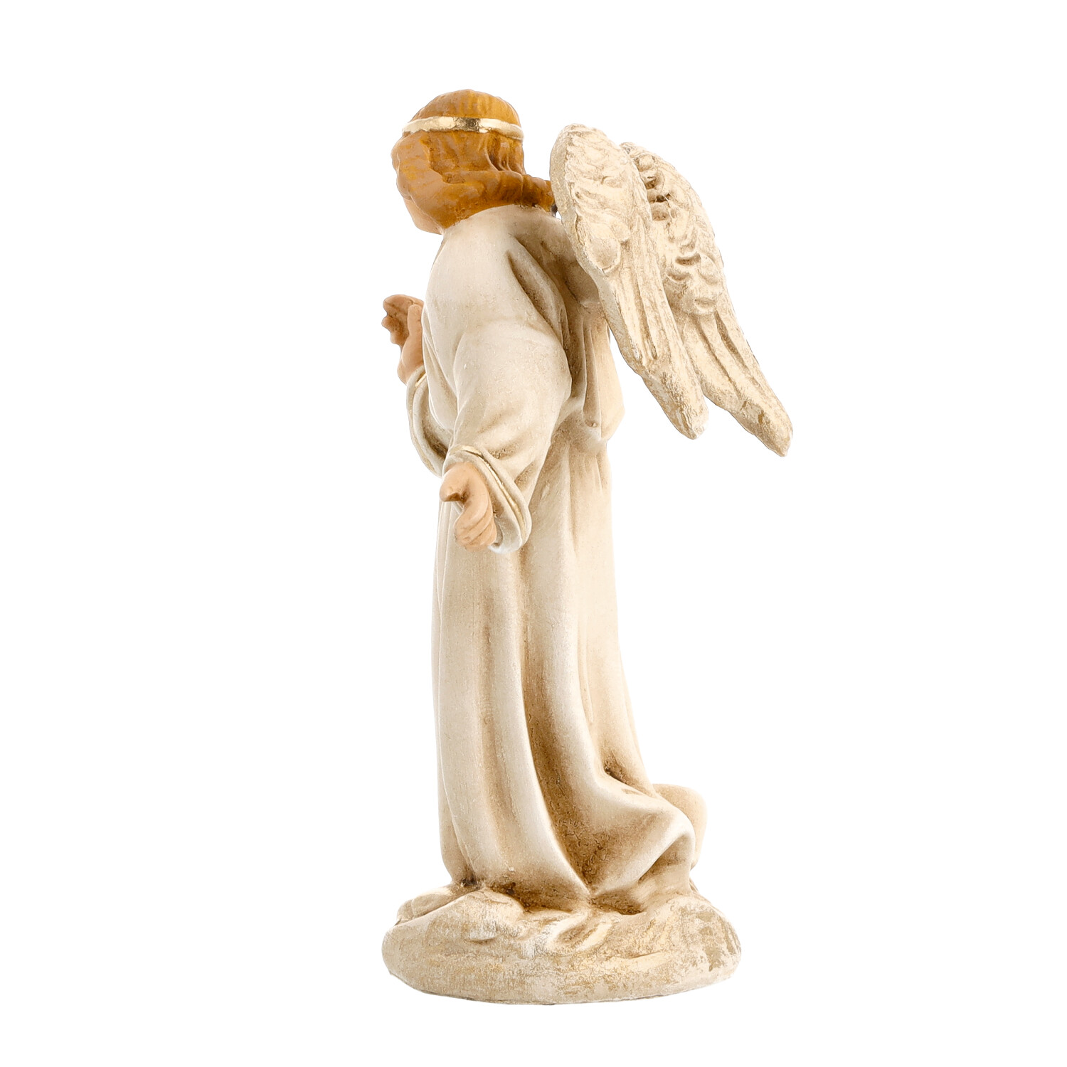 Verkündigungsengel in Antikweiß, zu 10cm Krippenfiguren - Original MAROLIN® - Engel für Ihre Weihnachtskrippe - Made in Germany