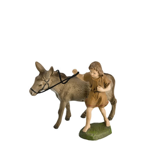 Eselführer mit Esel, 2 Teile, zu 11 - 12cm Figuren