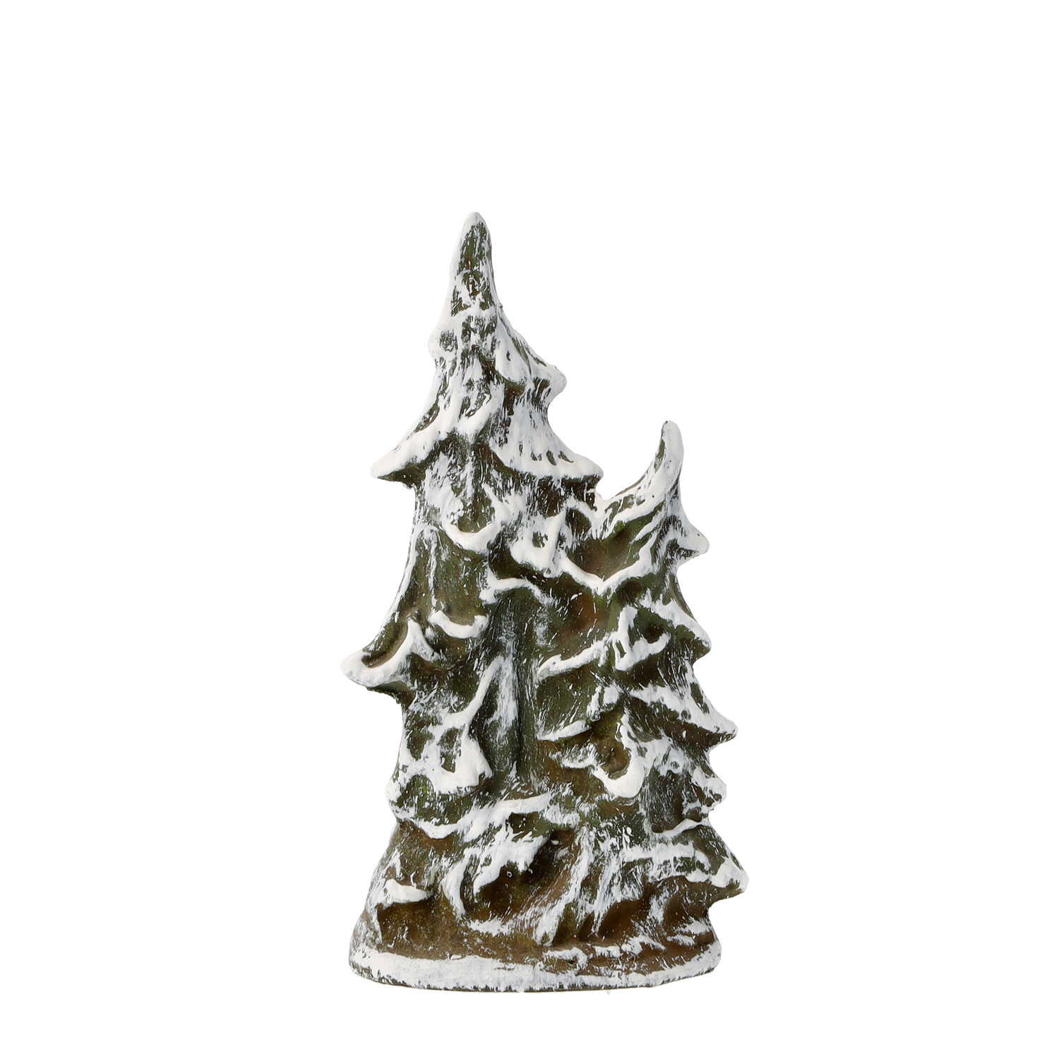 Double fir bush with snow - Marolin Papermaché - made in Germany