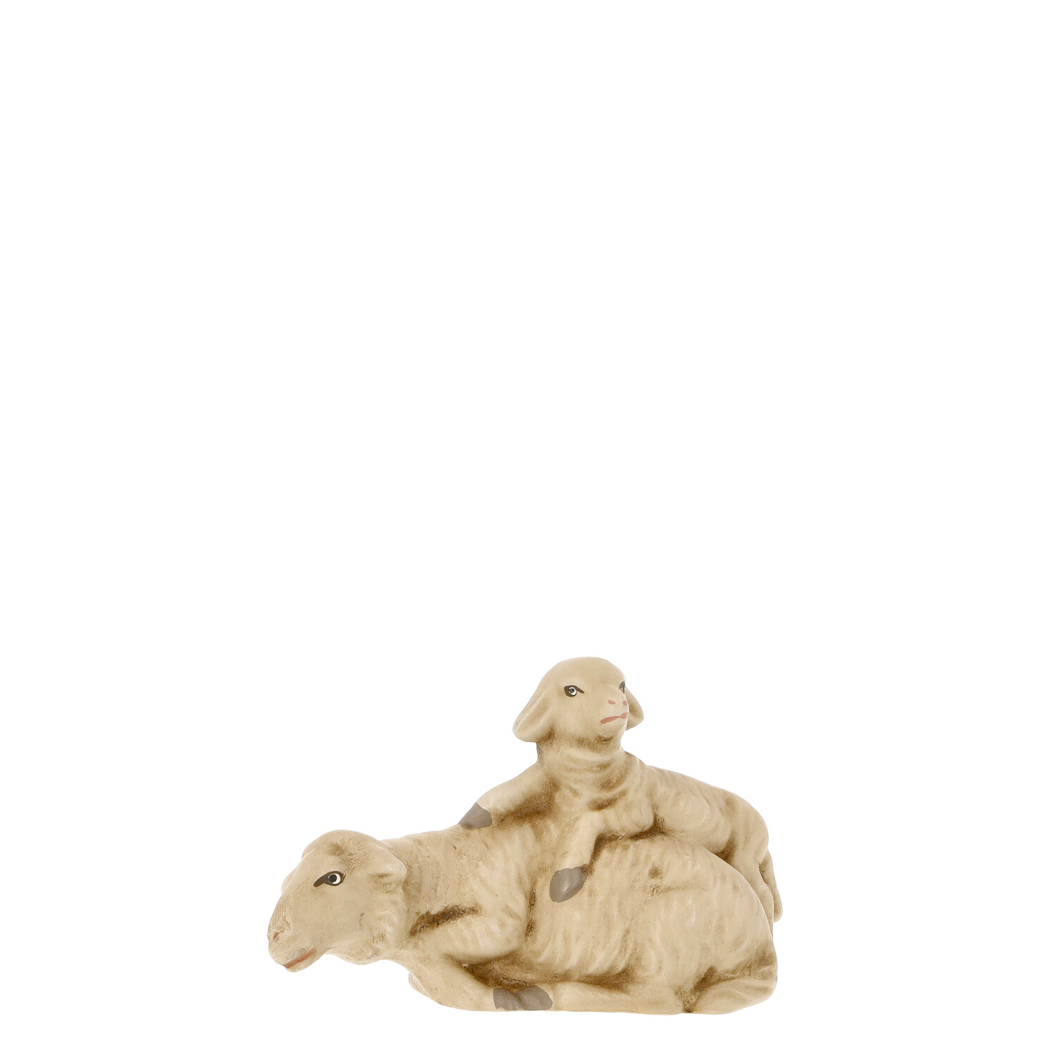 Schaf liegend mit Lamm, zu 14cm Marolin Krippenfiguren - made in Germany