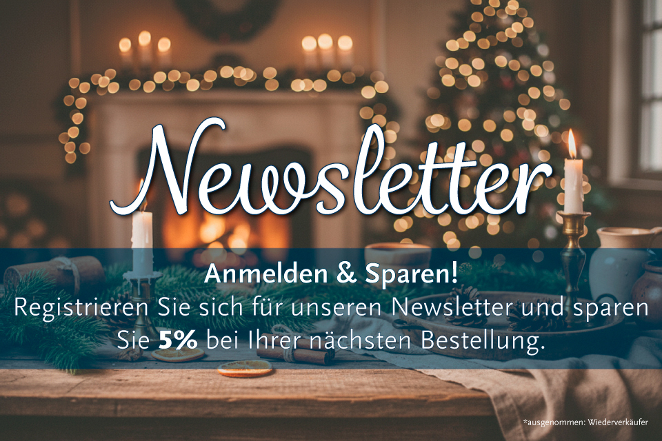 Newsletter-Banner: Anmelden und 5% sparen