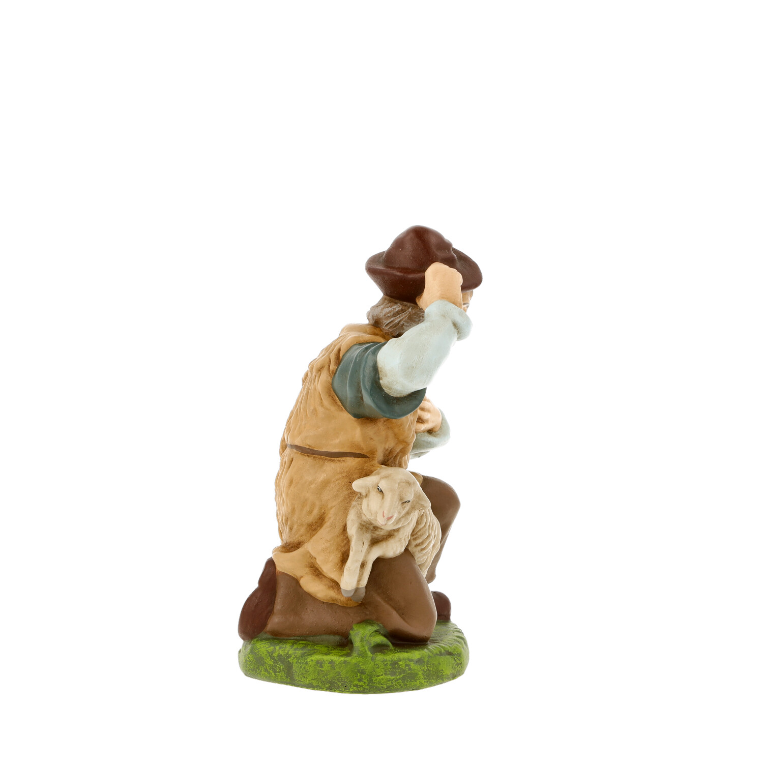 Kneeling shepherd with sheep - Marolin Nativity figure - made in Germany