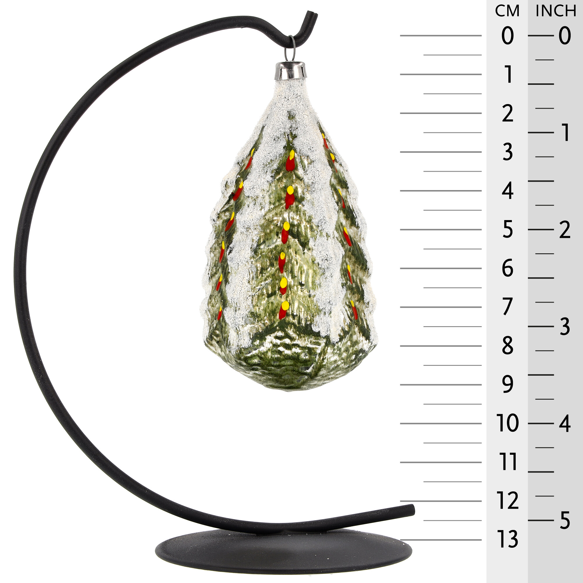 Tannenbaum-Anhänger aus Glas, mit Schnee, grün