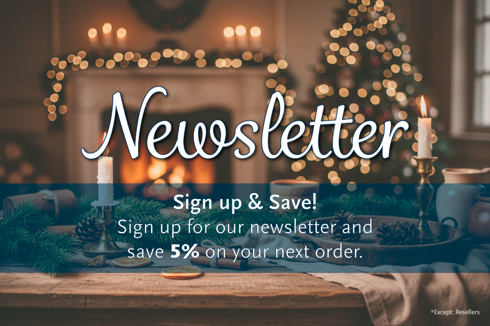 Festive newsletter banner: save 5% on next order