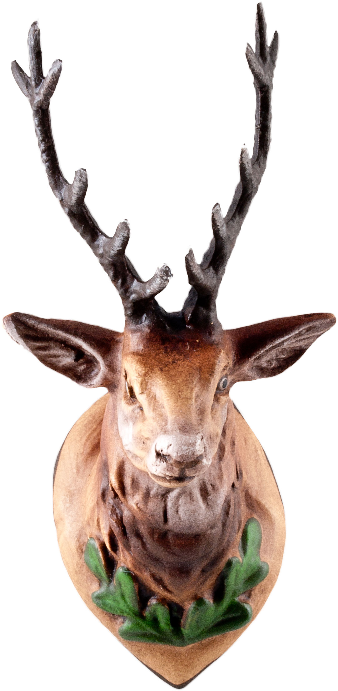 Hunting trophy *Deer Head* with tin antlers, to 4.75 - 5.75 in. Figures