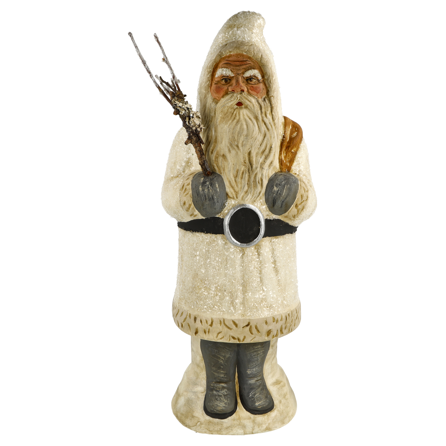 Weihnachtsdeko: Vintage Nikolausfigur aus Kunststein