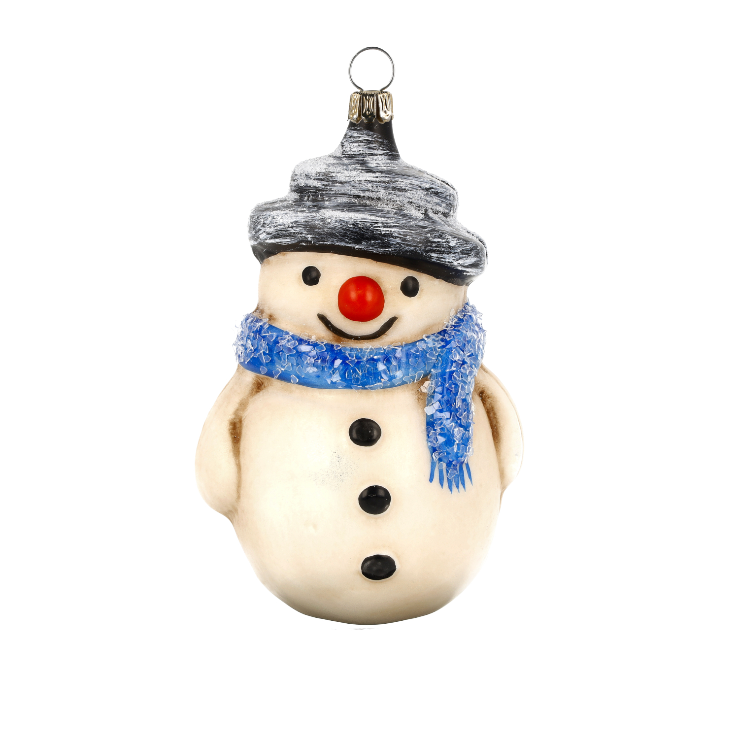 Glass ornament "Large snowman with a scarf"