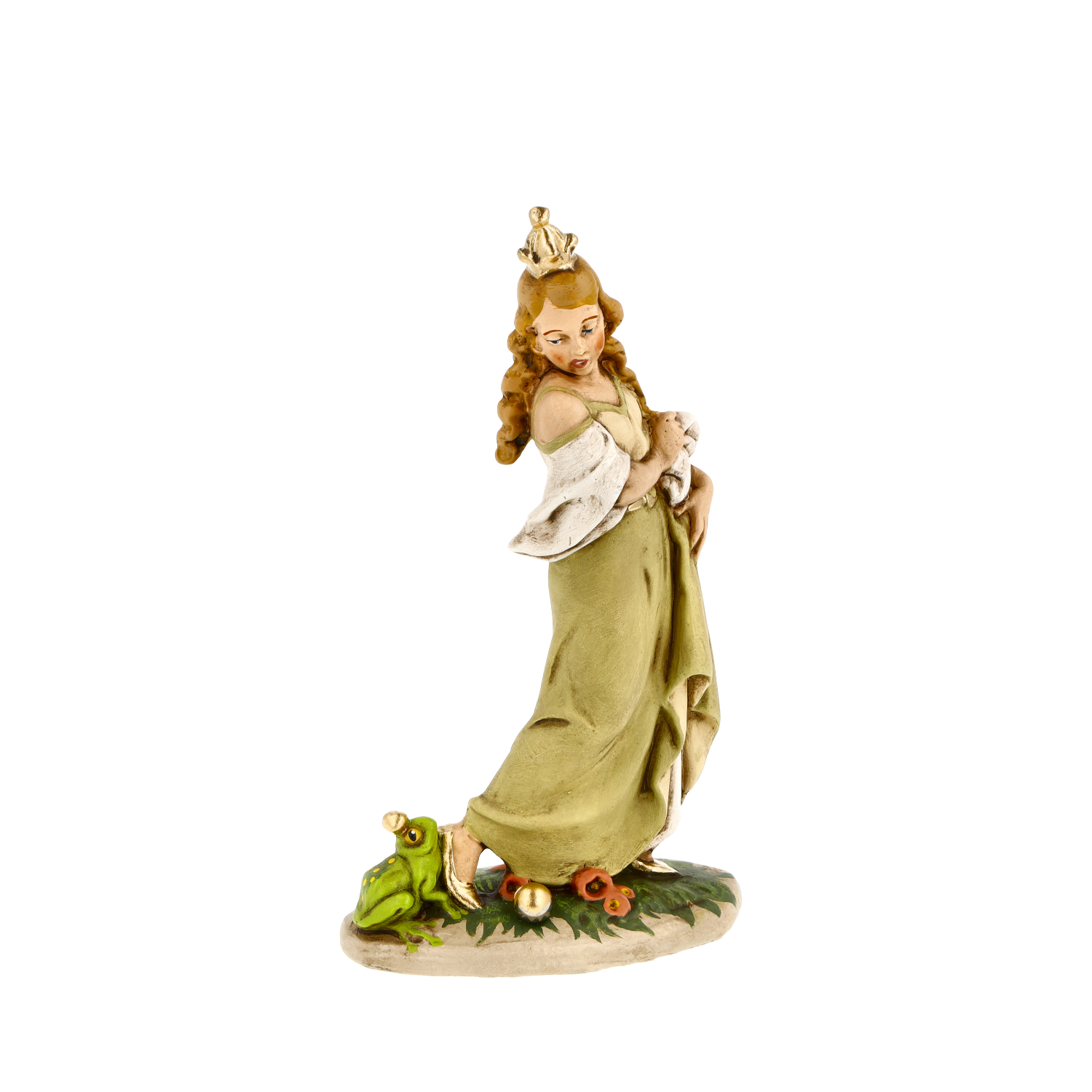 Princess and frog from "Frog King" fairy tale figure, H =  5 3/4 inch