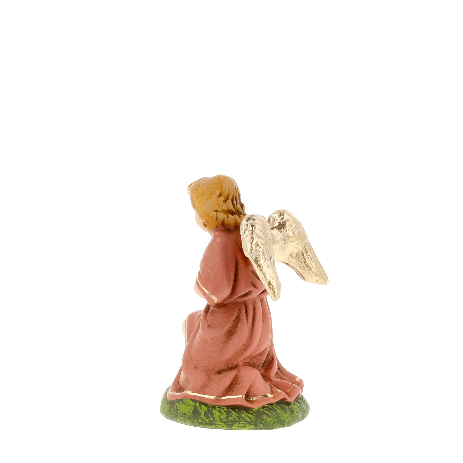Kniender Engel in Rosé, zu 10 - 11cm Krippenfiguren - Original MAROLIN® - Engel für Ihre Weihnachtskrippe - Made in Germany