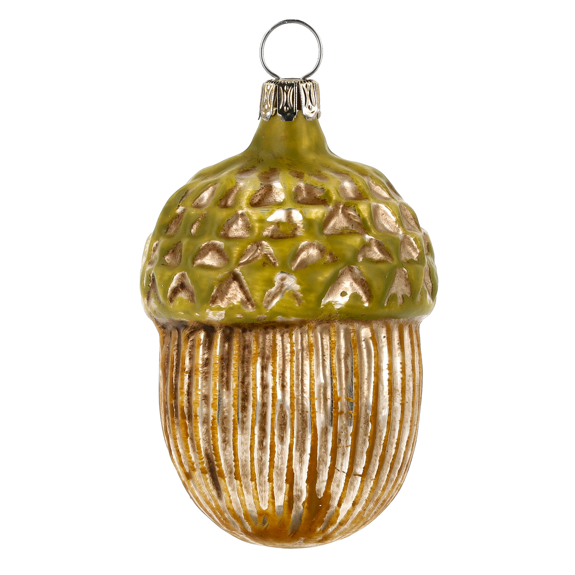 Retro Vintage style Christmas Glass Ornament - Acorn