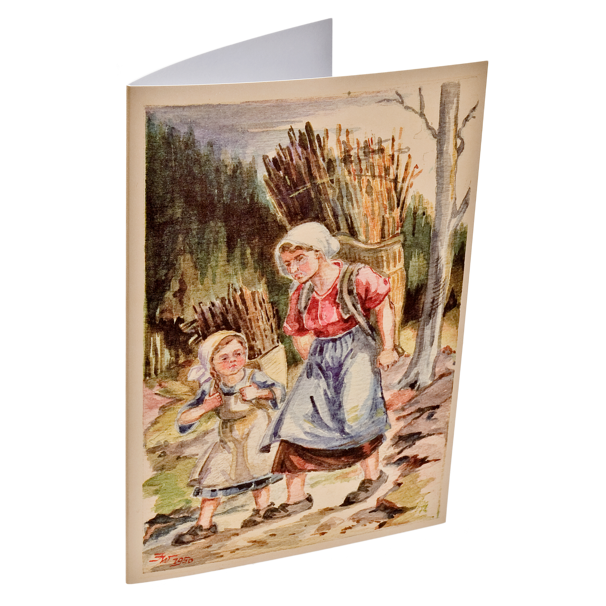 folding card "Holzfrau"
