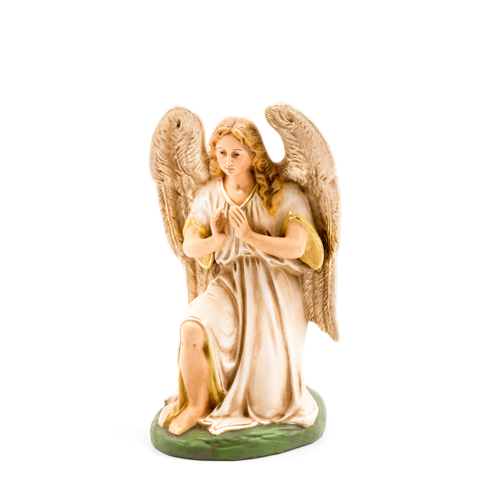 Kneeling angel, antique white, to 8.5 in. figures