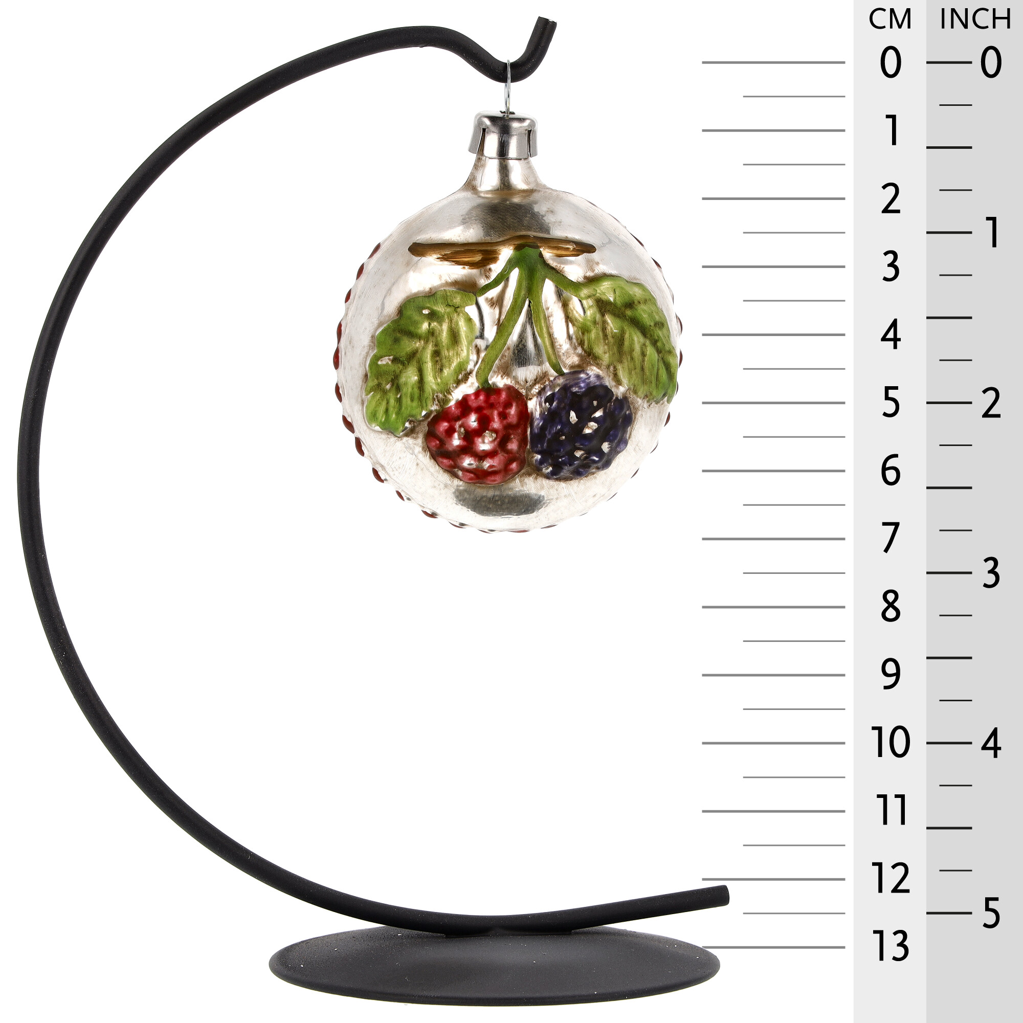 Retro Vintage style Christmas Glass Ornament - Set of 3 ornaments fruit basket