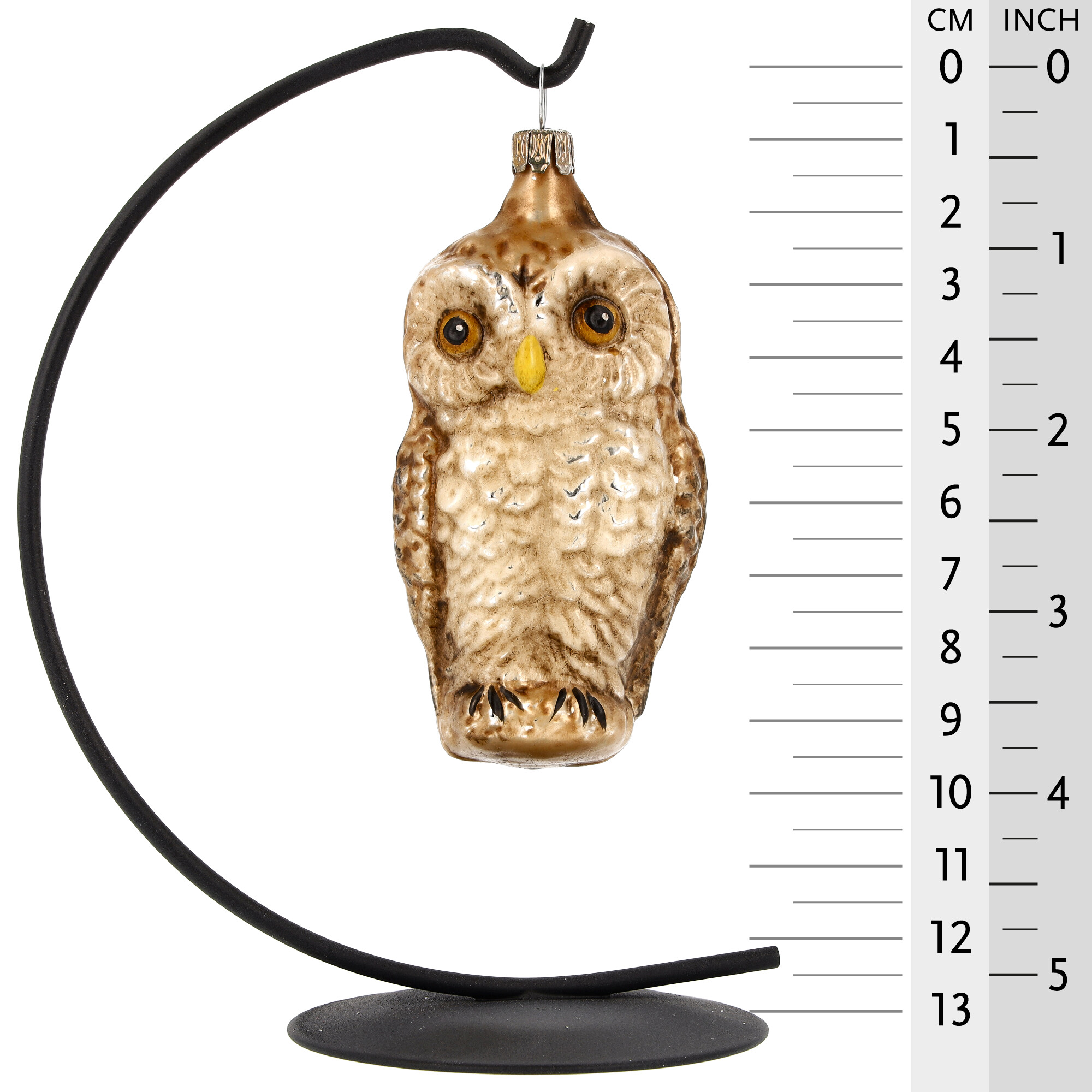 Retro Vintage style Christmas Glass Ornament - Owl