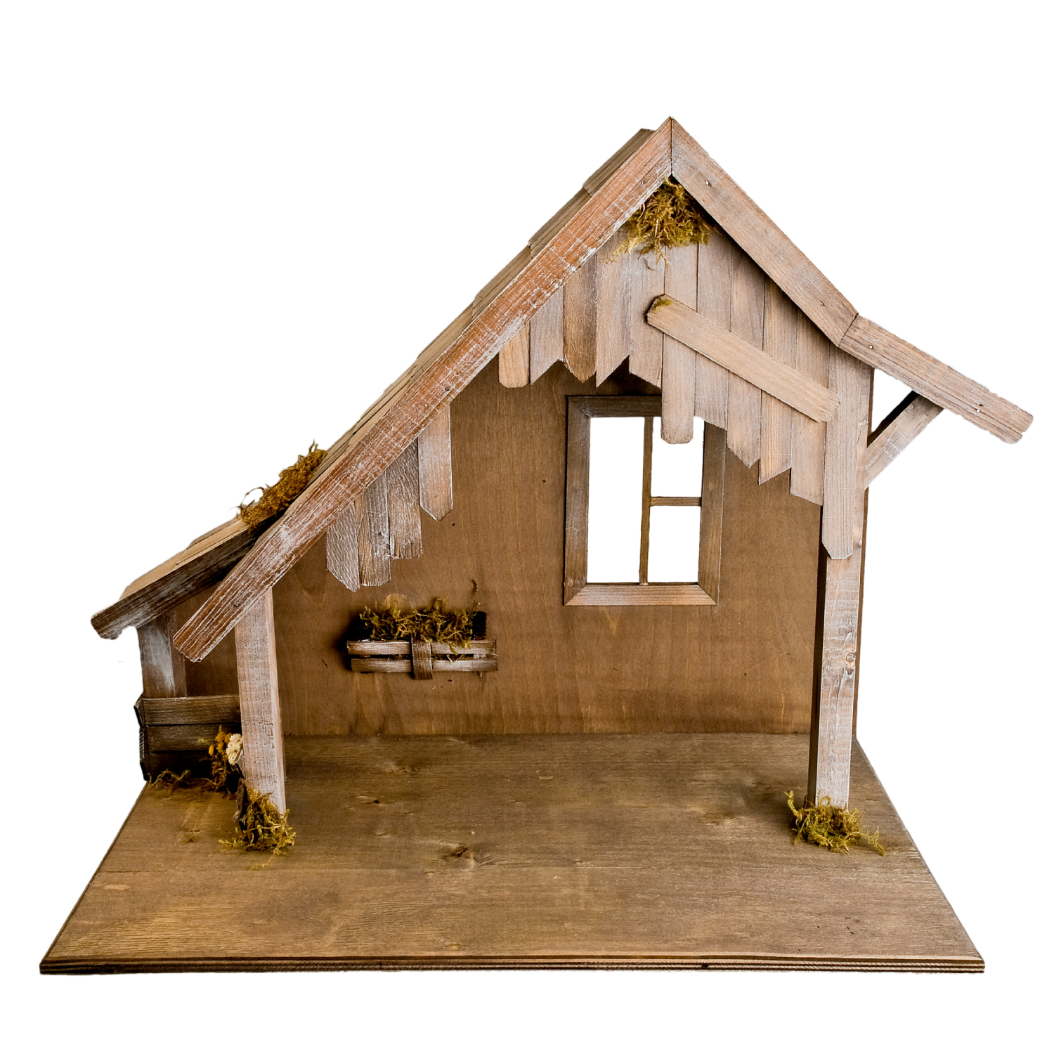 Wooden stable with window, to 3.25-4 in. figures