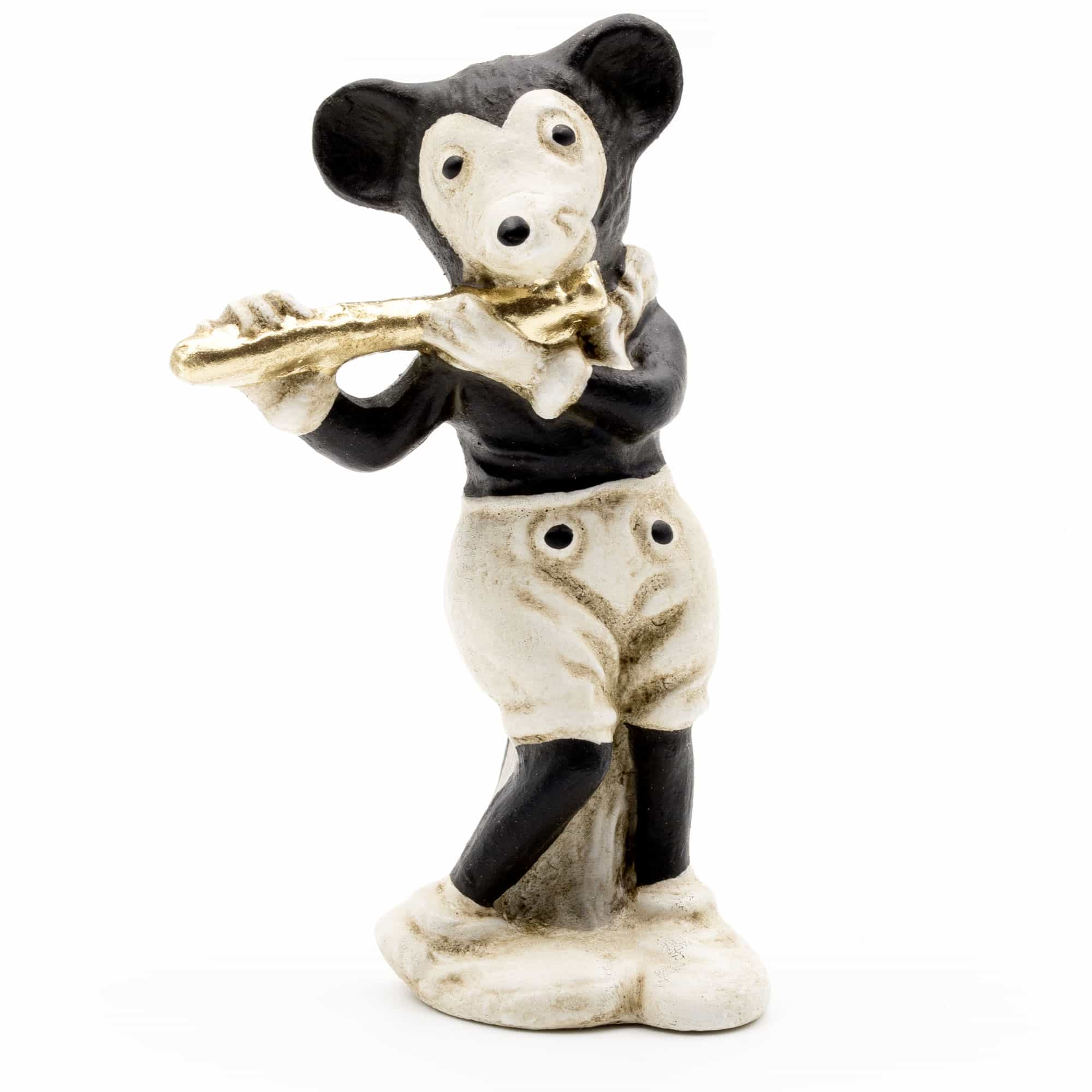 Mice Band, 8 figures in black / white painting, patinated, with gold decoration