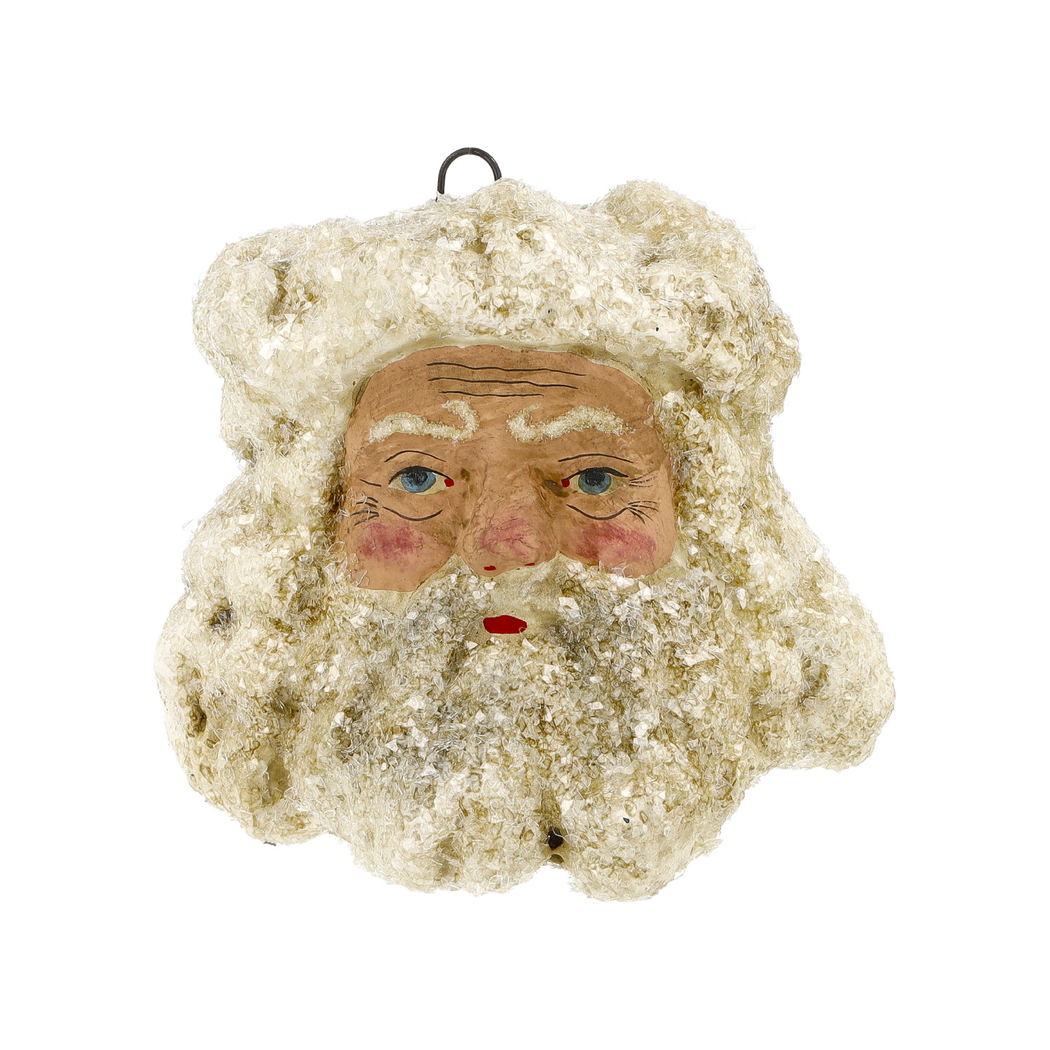 Large Santa Claus head with glitter, antique white | 5