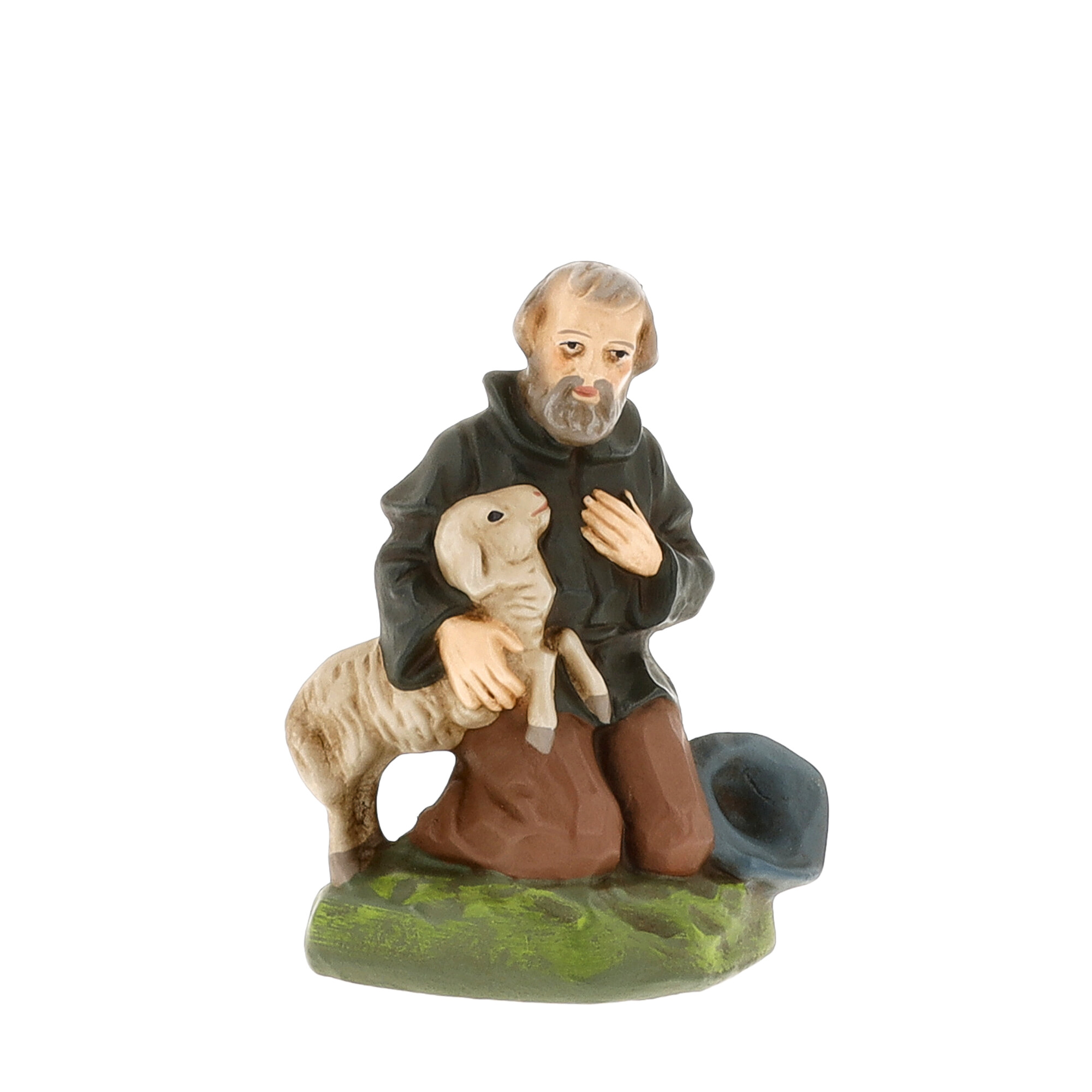 Kneeling shepherd with sheep - MAROLIN Nativity figure
