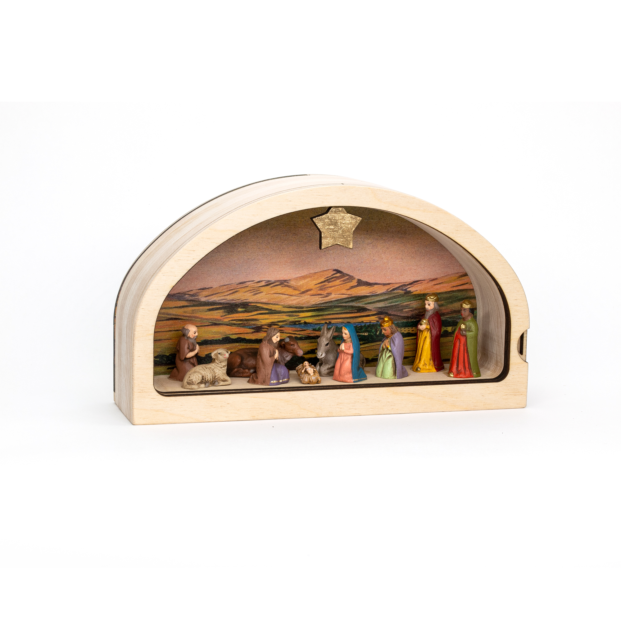 Miniature crib, nativity set, handmade in Germany