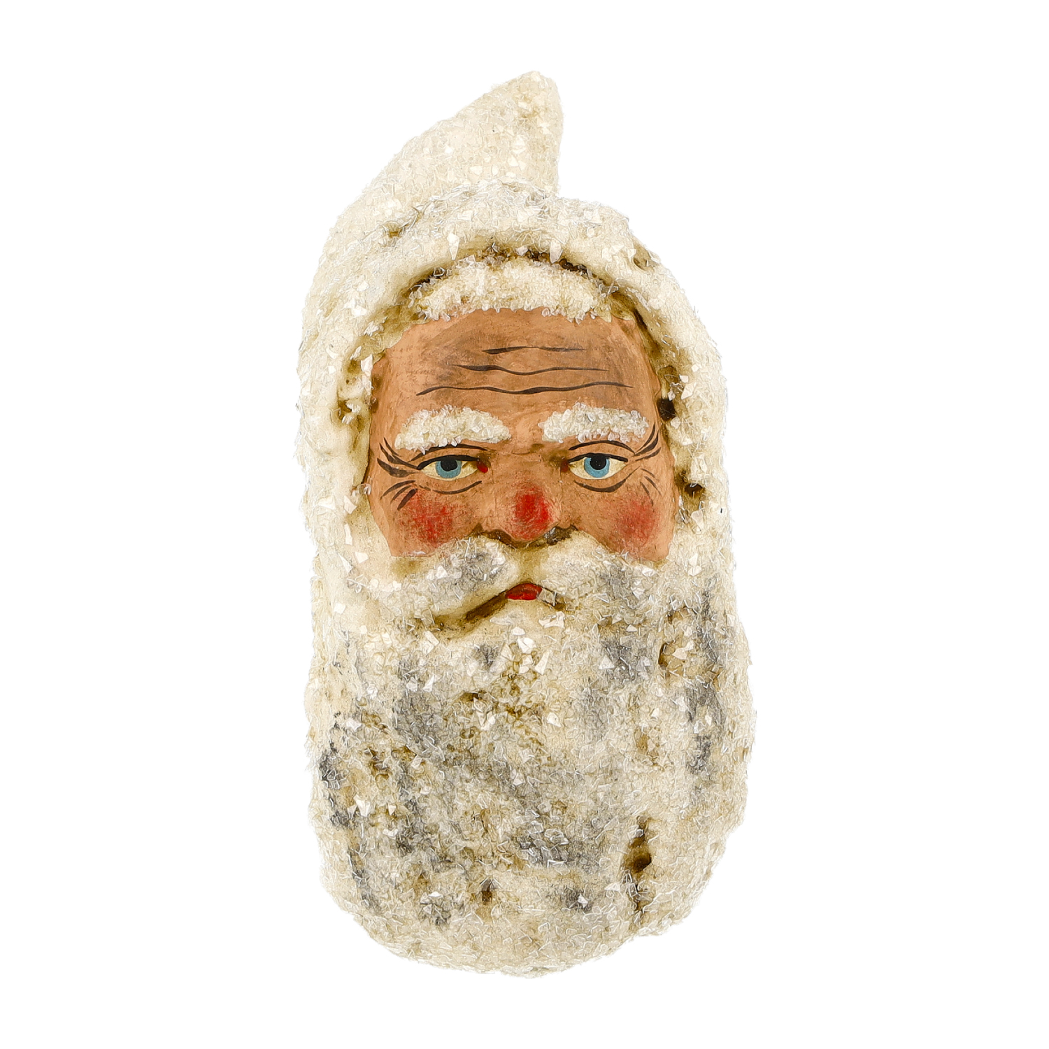 Large Santa Claus head with glitter, antique white | 6