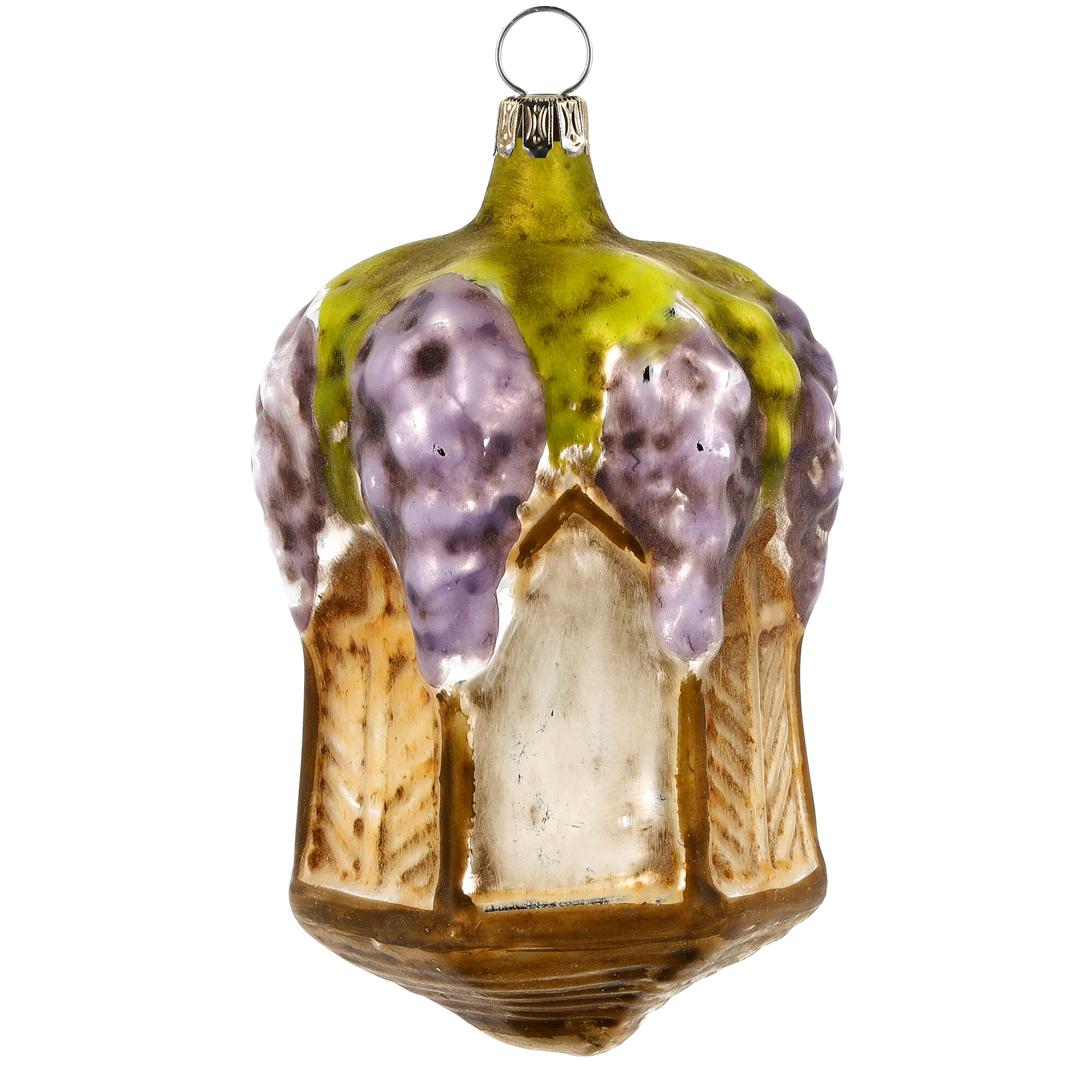 Retro Vintage style Christmas Glass Ornament - Large pavillion with grapes