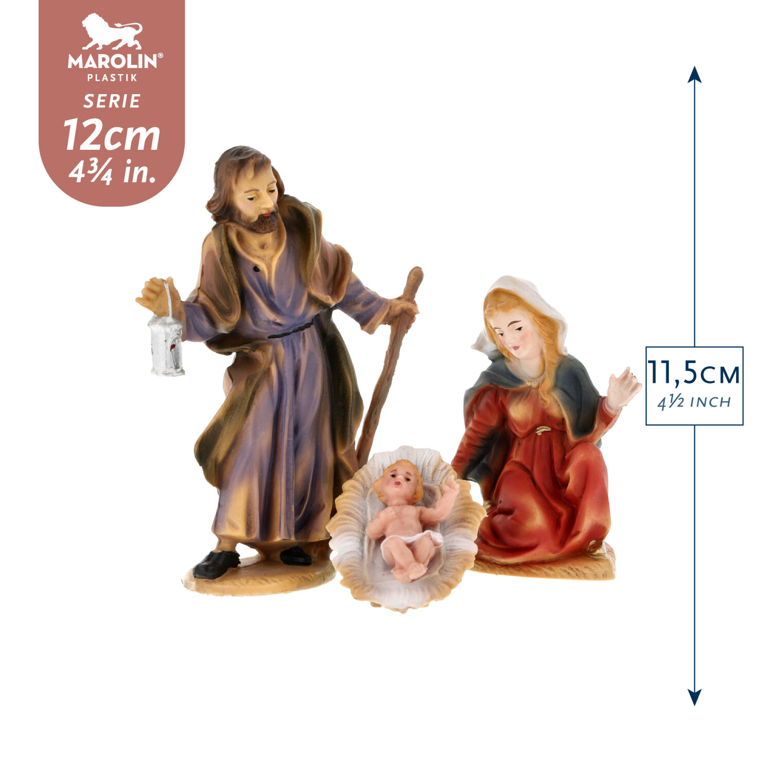 Holy Family - Marolin Plastik - Resin Nativity figure - made in Germany