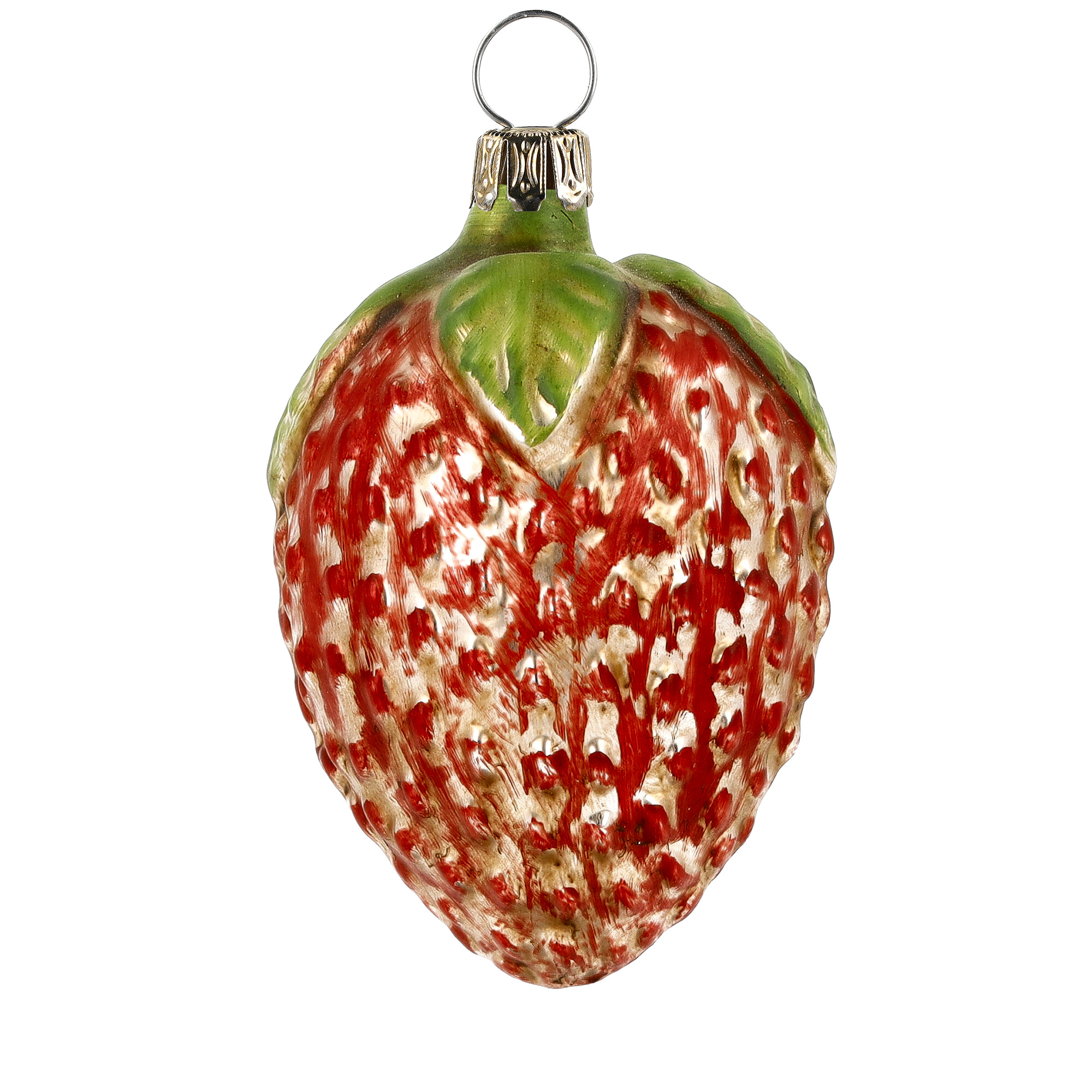 Retro Vintage style Christmas Glass Ornament - Strawberry