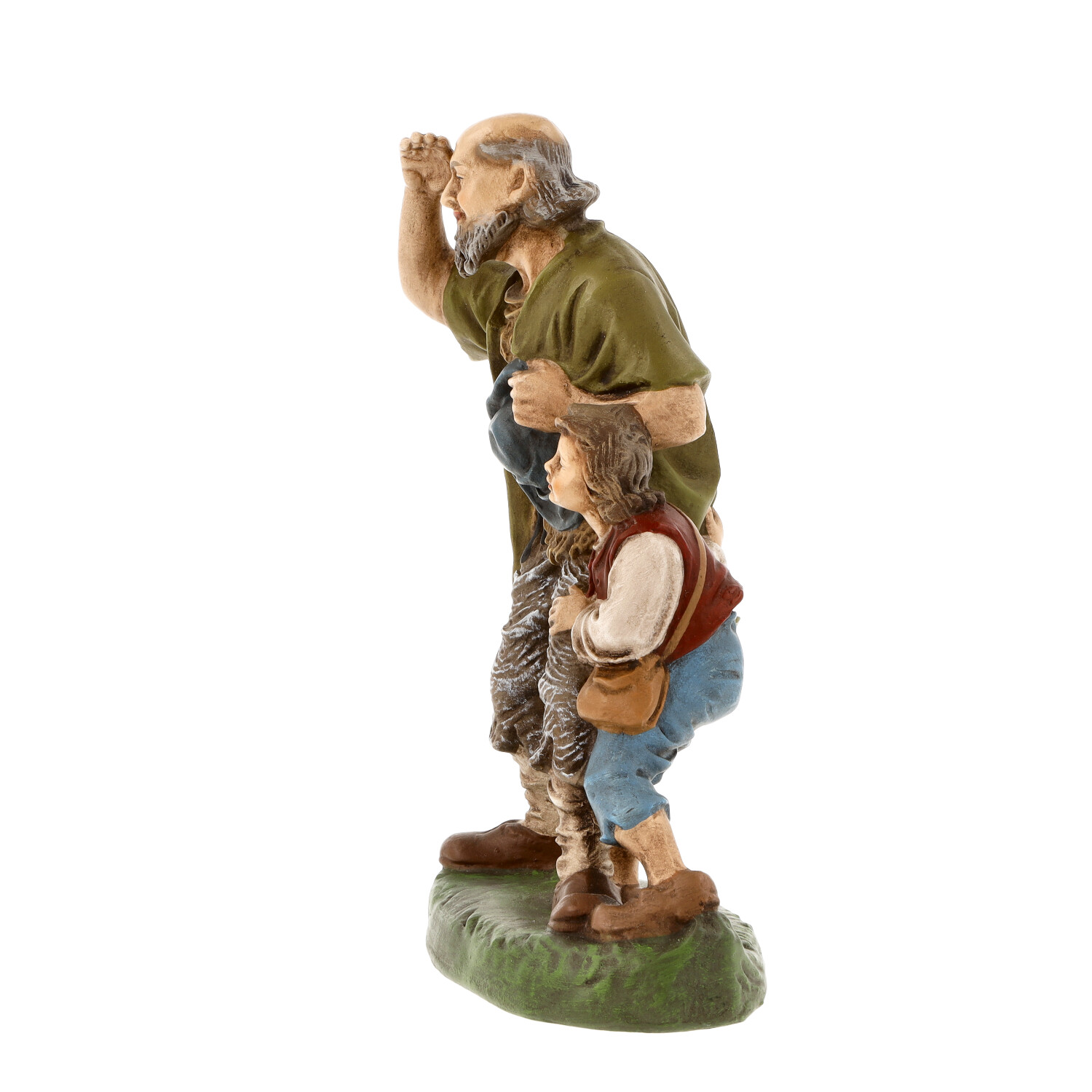 Old shepherd with shepherd boy - Marolin Nativity figure - made in Germany