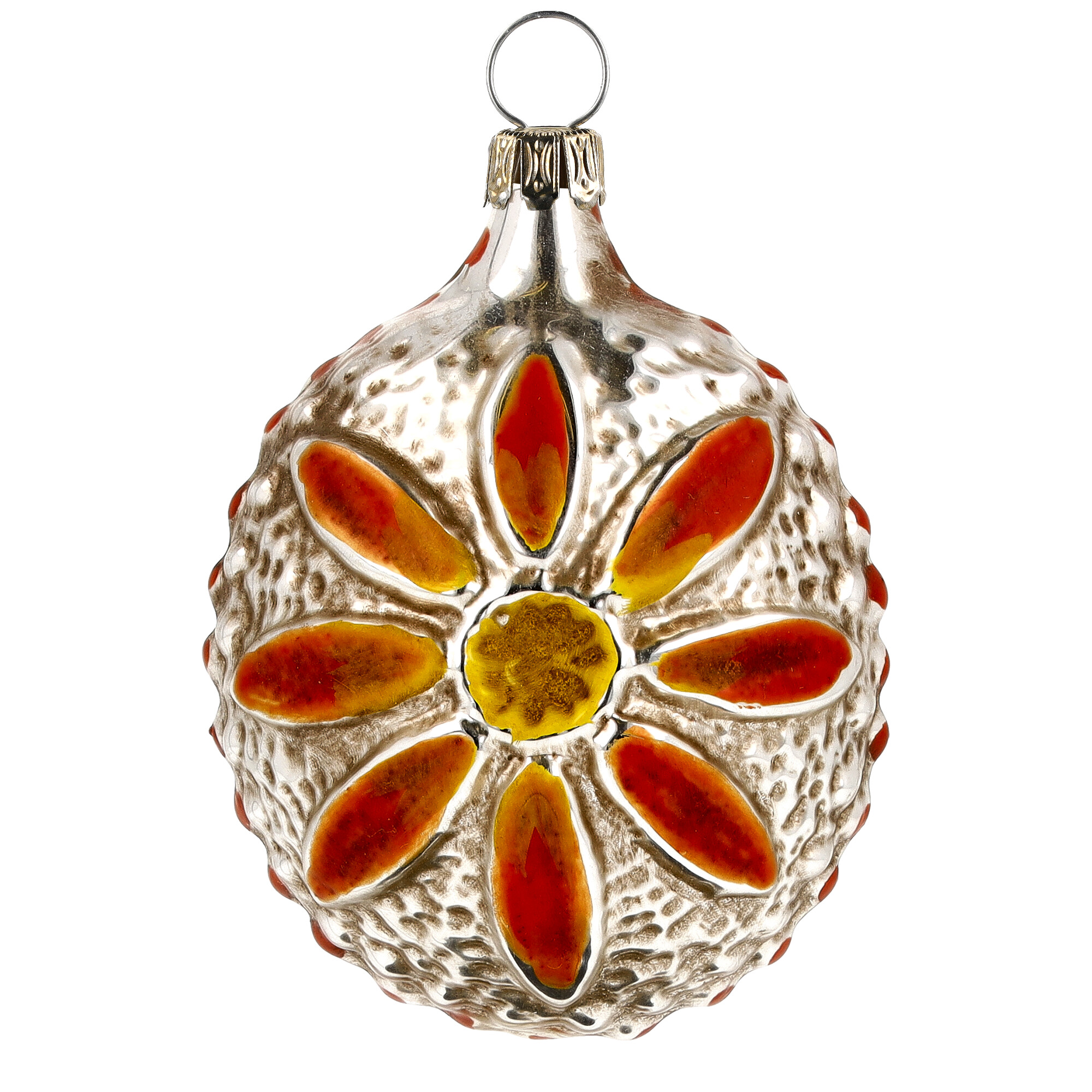 Retro Vintage style Christmas Glass Ornament - Gerbera