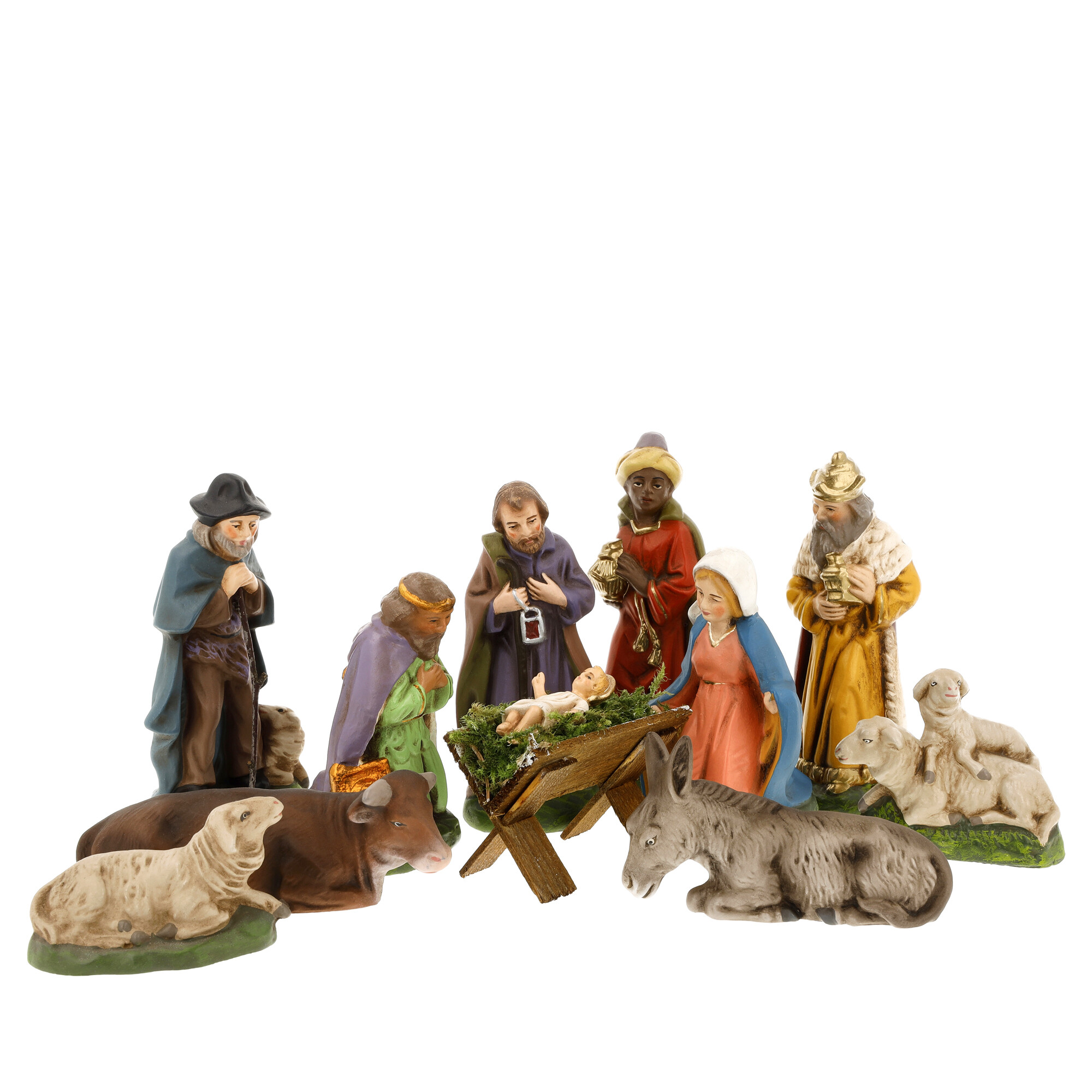 Krippenfiguren Set mit 11 Figuren, 9cm Krippenfiguren
