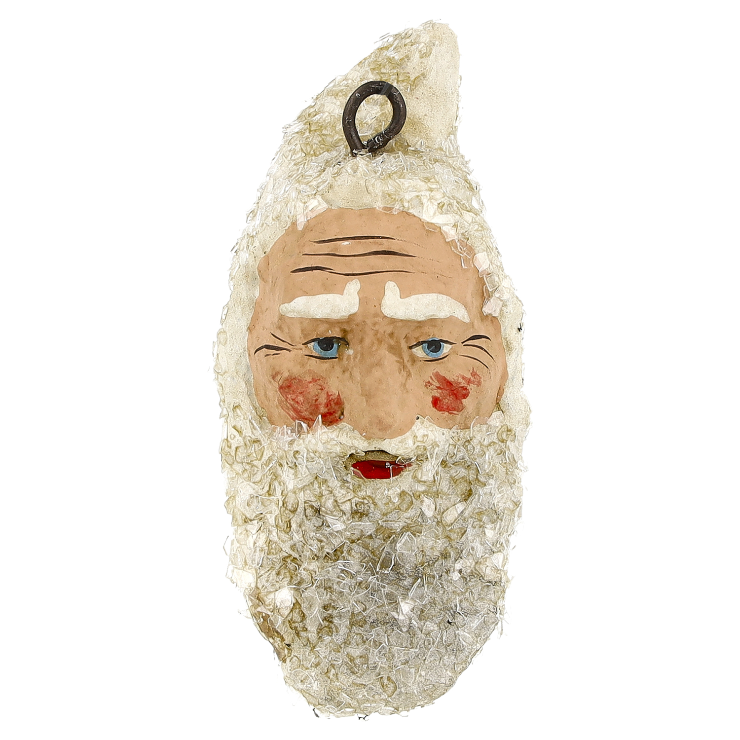 Christbaumschmuck: Gesicht vom Weihnachtsmann, alt