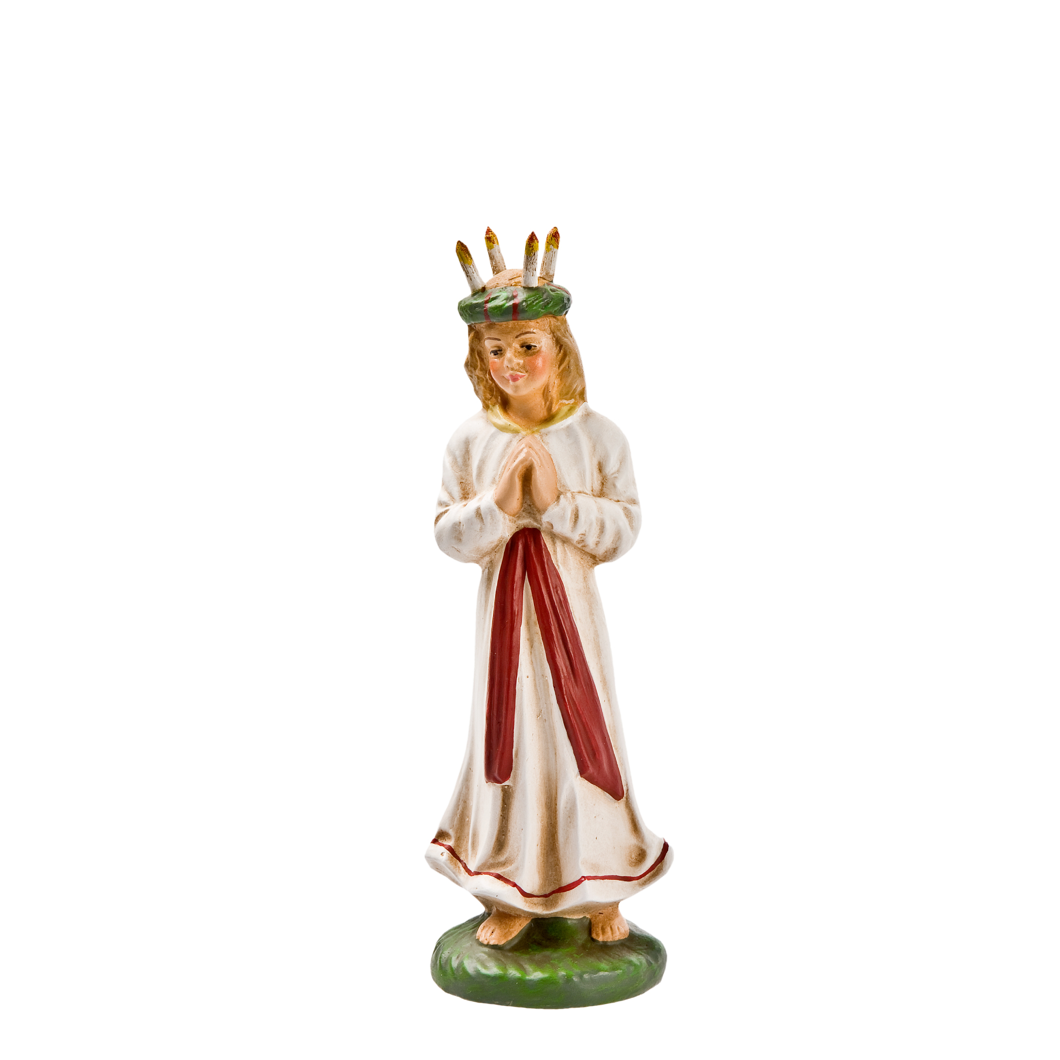 Lucia with candle wreath, to 4.5 in. figures