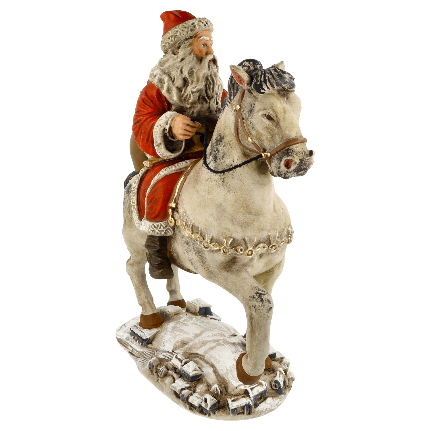 Hand-painted St Nicholas on horse decoration
