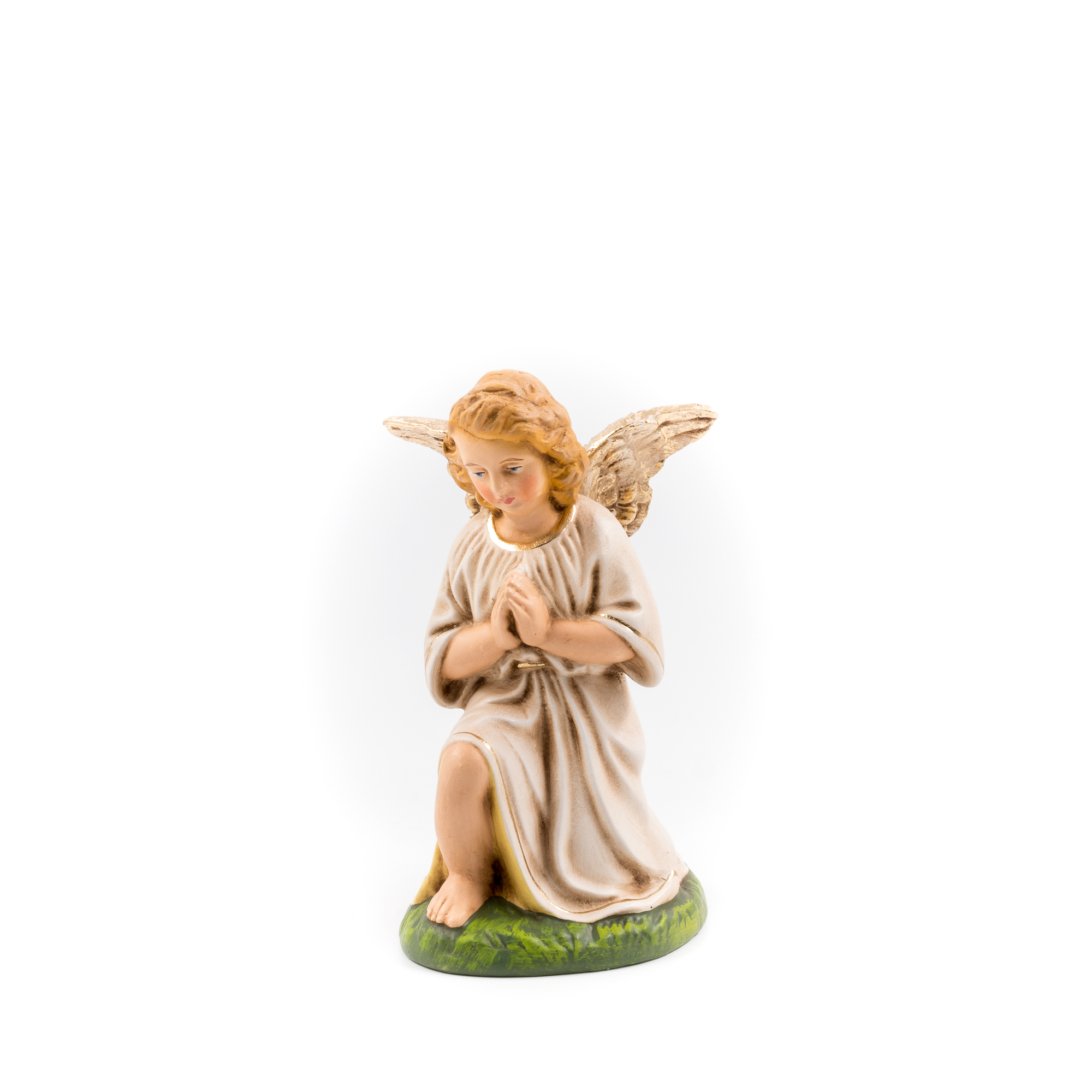 Kneeling angel, antique white, to 6.75 in. figures