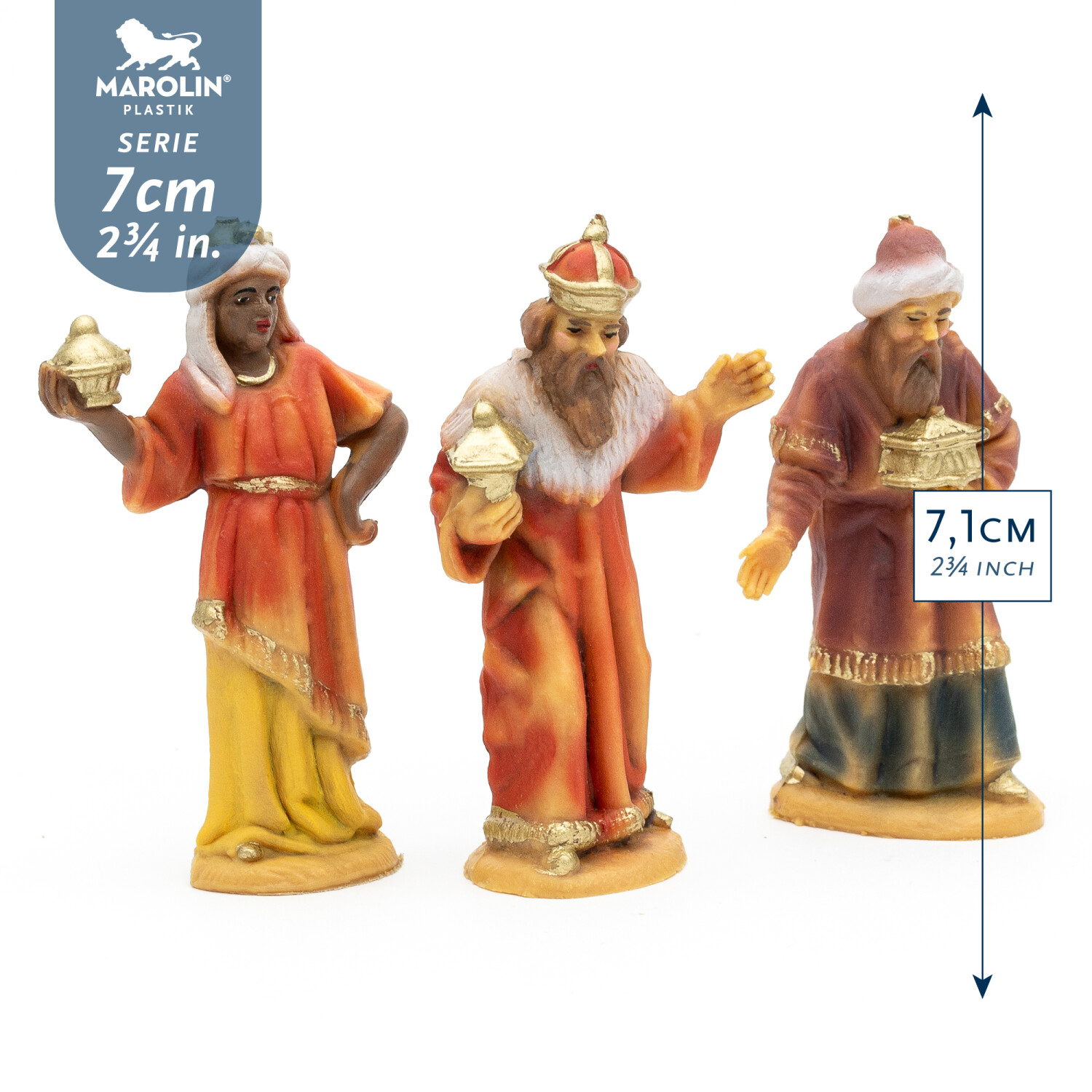 Three Wise Men - Marolin Plastik - Resin Nativity figure - made in Germany