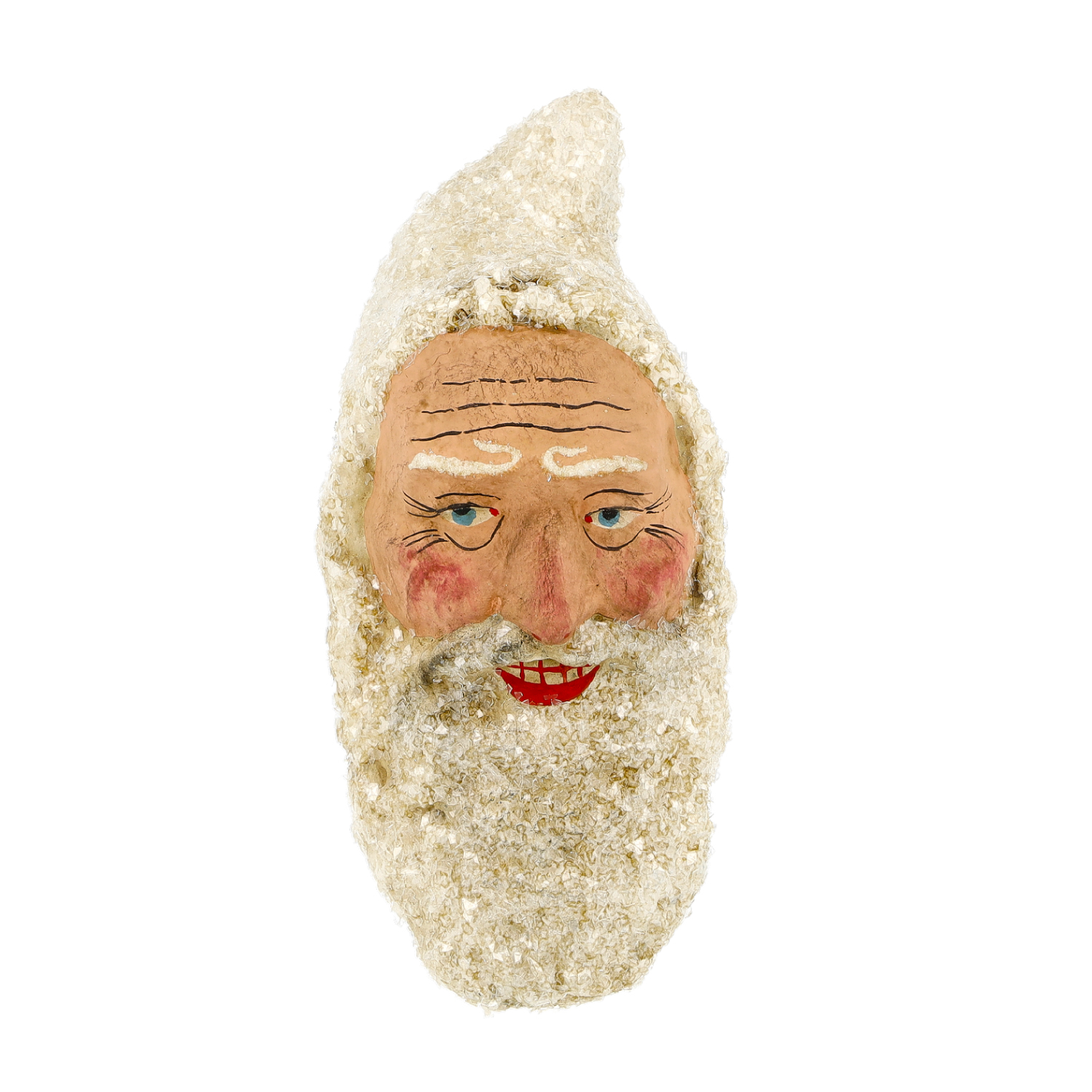 Großer Weihnachtsmannkopf mit Glitter, antikweiß | 2