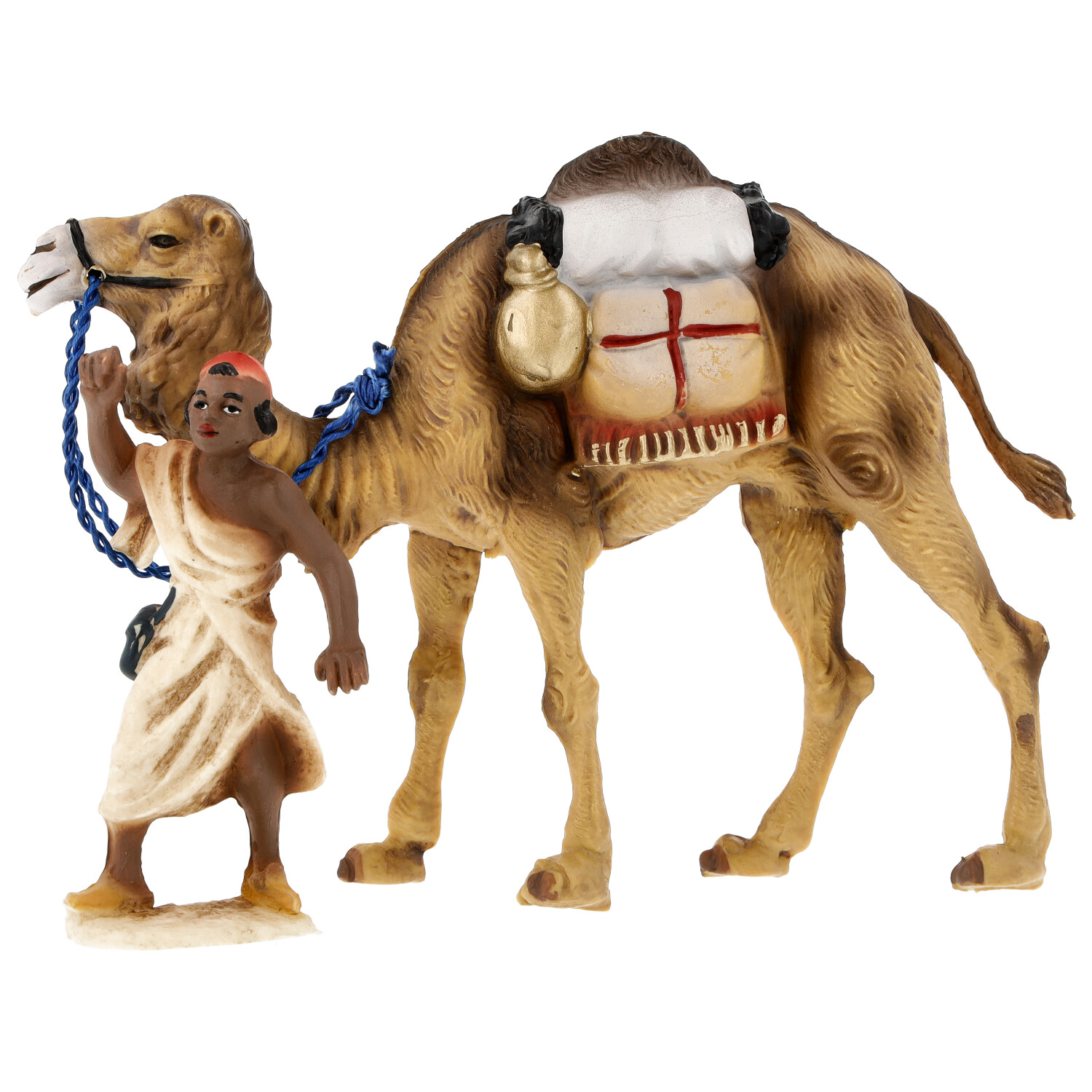 Bactrian camel with driver - Marolin Plastik - Resin Nativity figure - made in Germany
